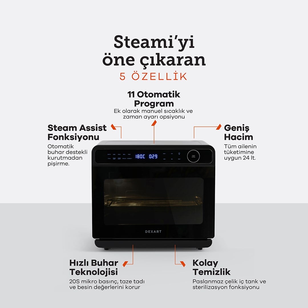 Dexart Steami 11-in-1 Multifunctional Buharlı FırınFırın ve Pişirme Makineleri