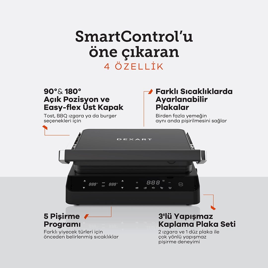 Dexart SmartControl Dijital Izgara Tost MakinesiIzgara ve Tost Makineleri
