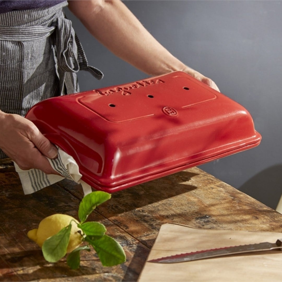 Emile Henry 3 Lü Baget Ekmek Kabı Dikdörtgen 39 X 23 Cm - KırmızıSeramik Fırın Kapları