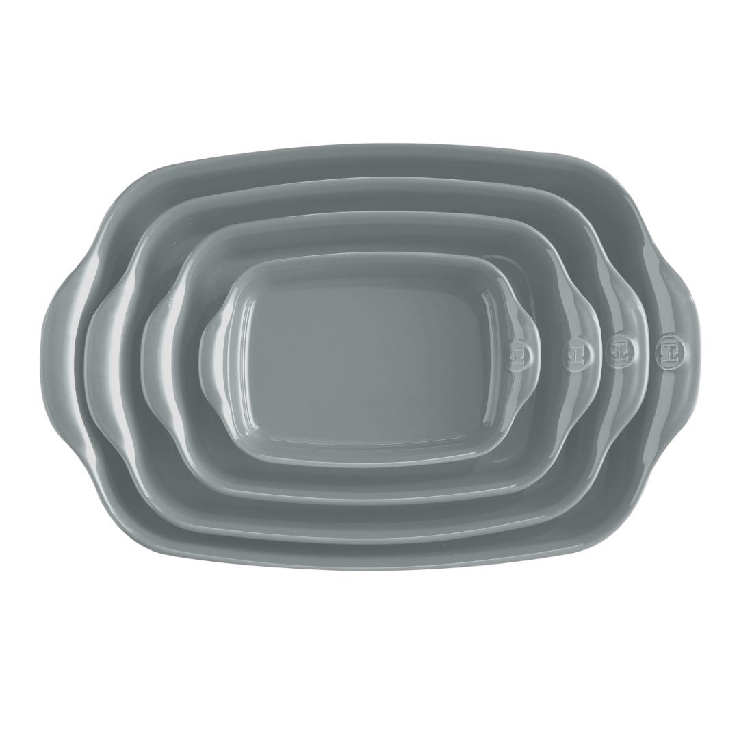 Emile Henry Fırın Kabı Dikdörtgen 30 X 19 Cm - Açık GriSeramik Fırın Kapları
