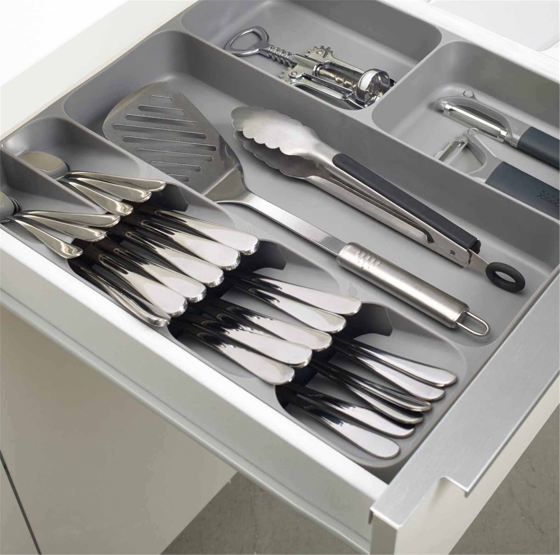 Joseph Joseph Drawer Store Çatal-Bıçak ve Mutfak Gereçleri Düzenleyici -Beyaz/Yeşil