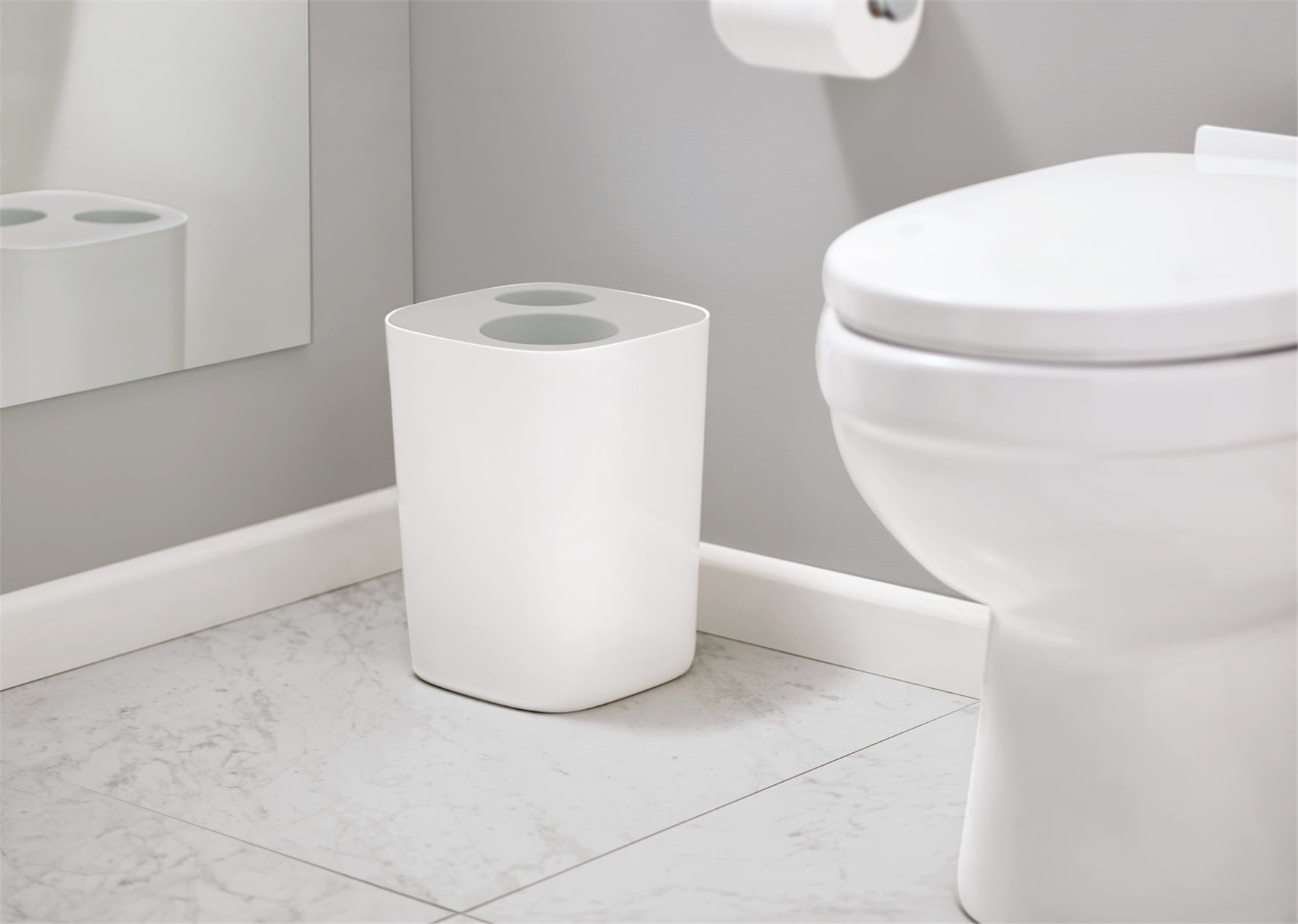 Joseph Joseph Split Banyo Atık Ayırma ve Geri Dönüşüm Kutusu 8 Litre Beyaz/Gri