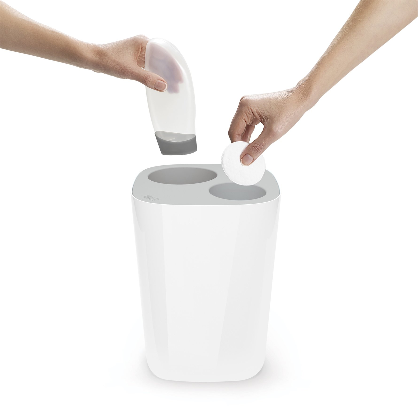 Joseph Joseph Split Banyo Atık Ayırma ve Geri Dönüşüm Kutusu 8 Litre Beyaz/Gri