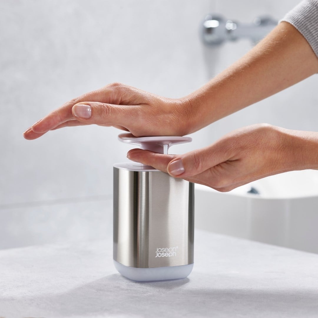 Joseph Joseph 2 Li Sıvı Sabunluk ve Lavabo Düzenleme Seti - Beyaz ÇelikBanyo Aksesuarları