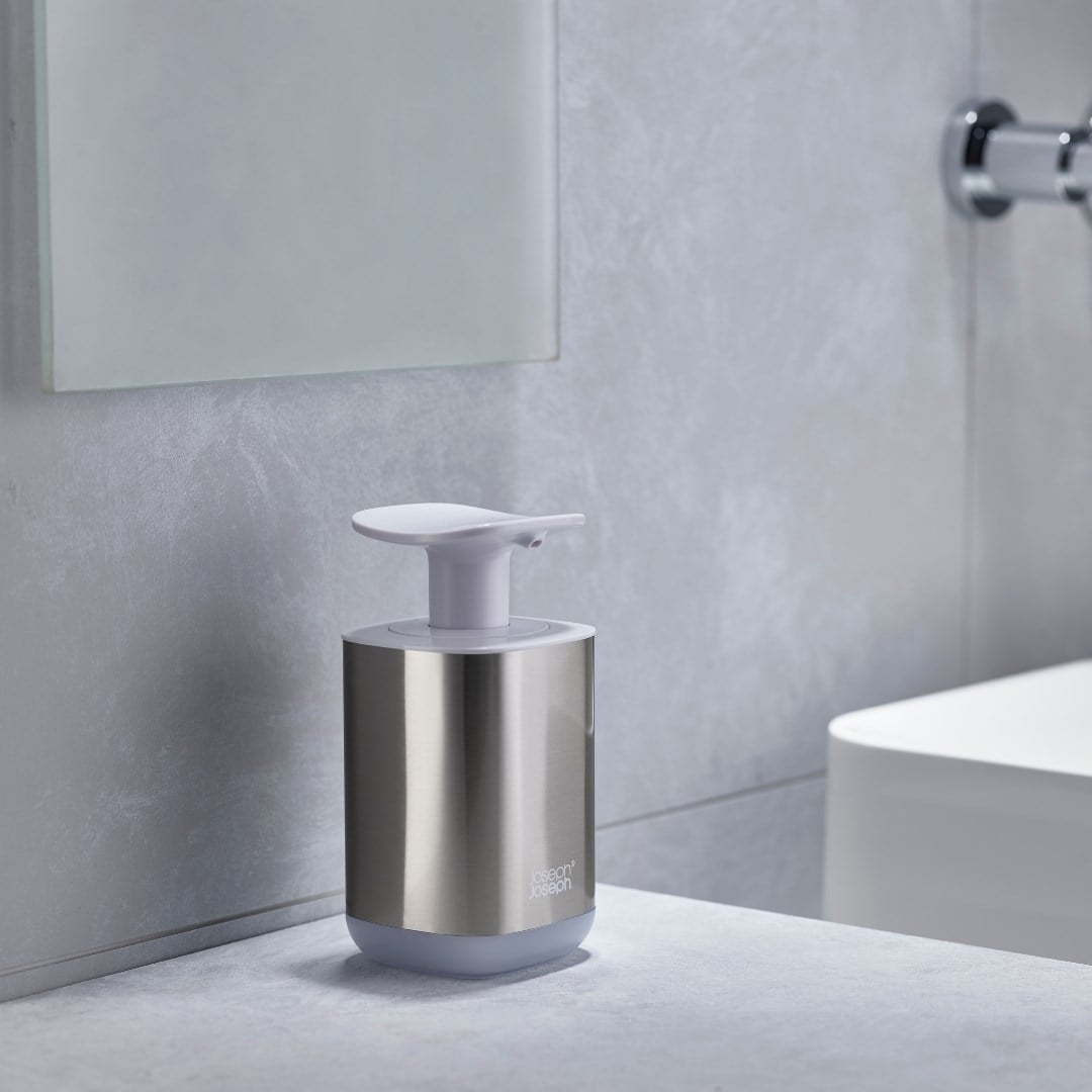 Joseph Joseph 2 Li Sıvı Sabunluk ve Lavabo Düzenleme Seti - Beyaz ÇelikBanyo Aksesuarları