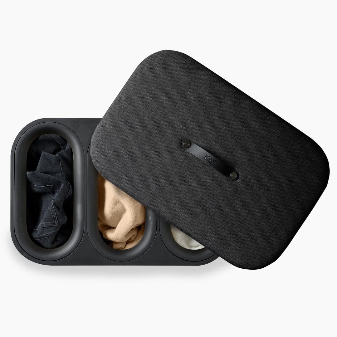 Joseph Joseph Tota 90 L Trio Luxe 3 Bölmeli Çamaşır Ayırma Sepeti - SiyahÇamaşır Sepeti