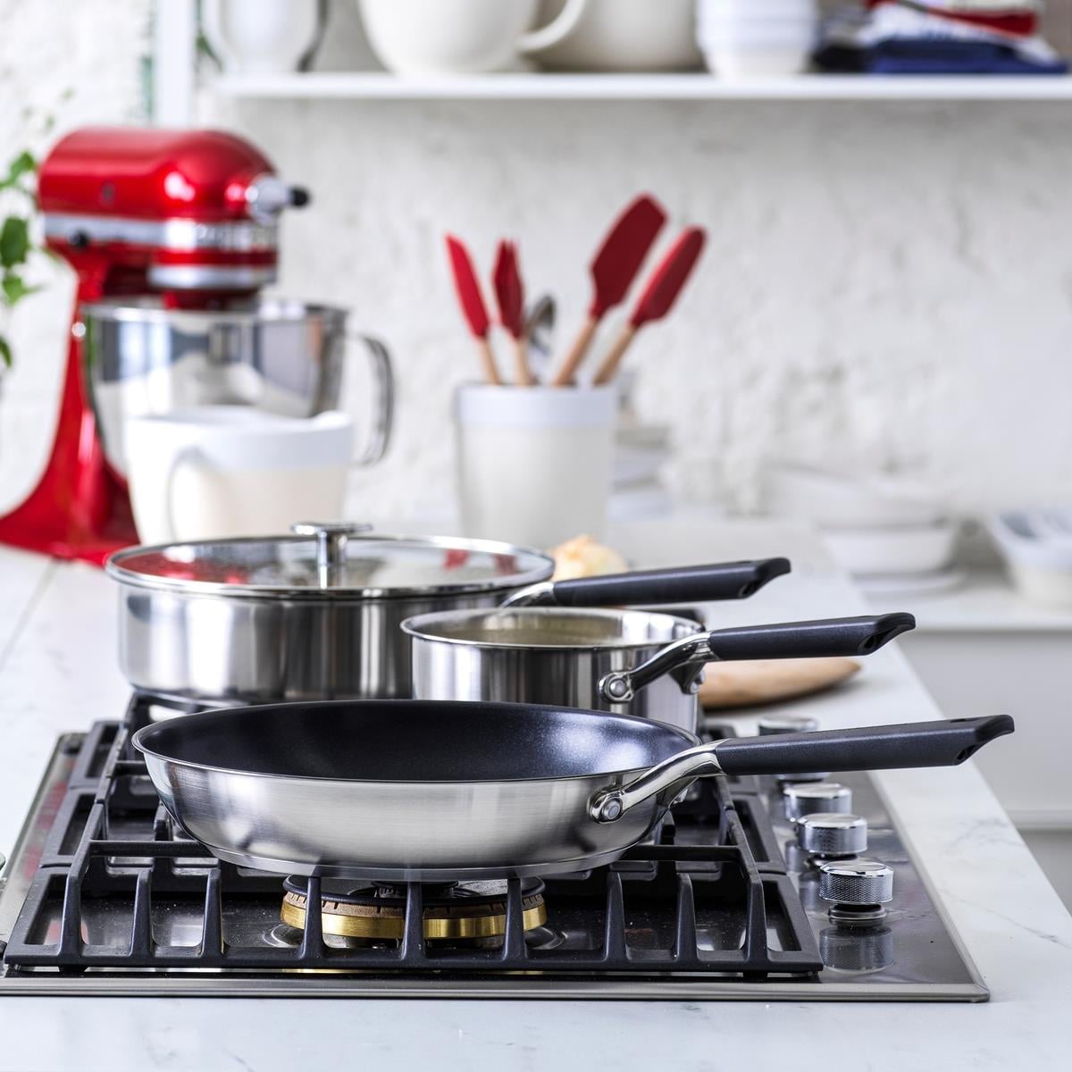 KitchenAid Paslanmaz Çelik Kızartma Tavası Seti, Seramik Kaplama 24 cm + 28 cmTavalar