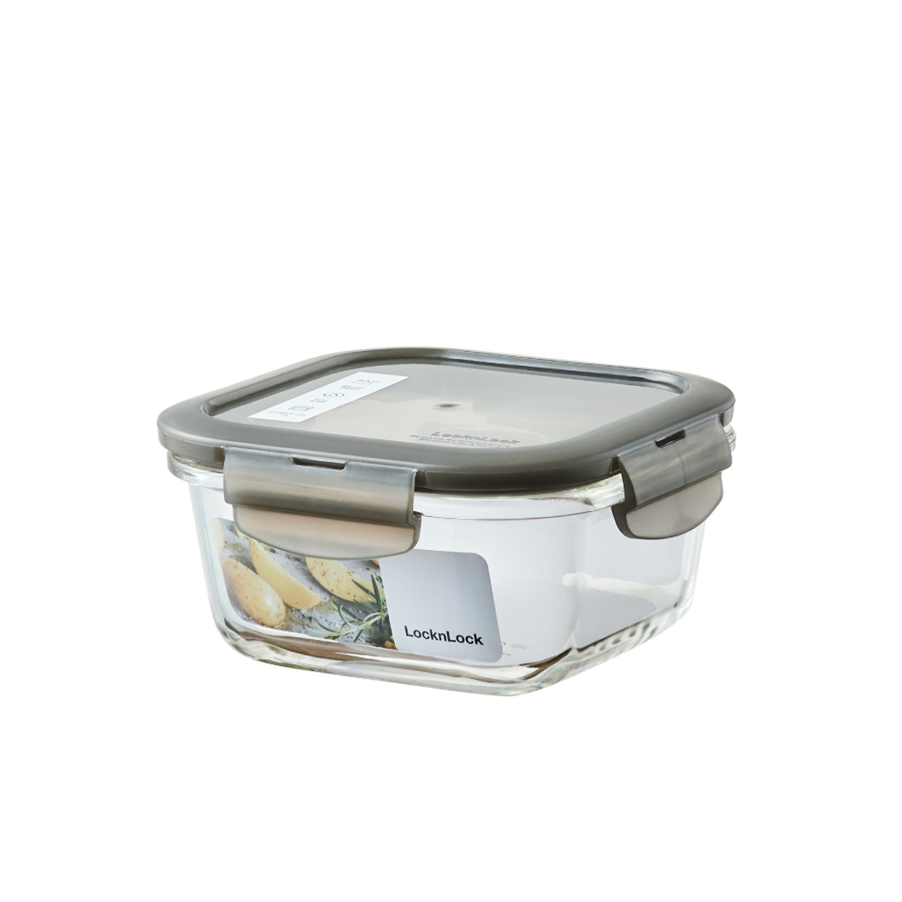 LocknLock Euro Fırın & Saklama Kabı Kare 500 ml Gri