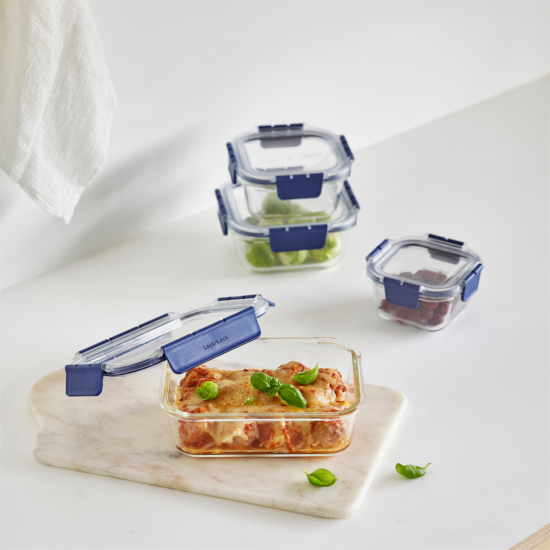 LocknLock Top Class Fırın & Saklama Kabı Dörtgen Kilitli 630 ml Mavi