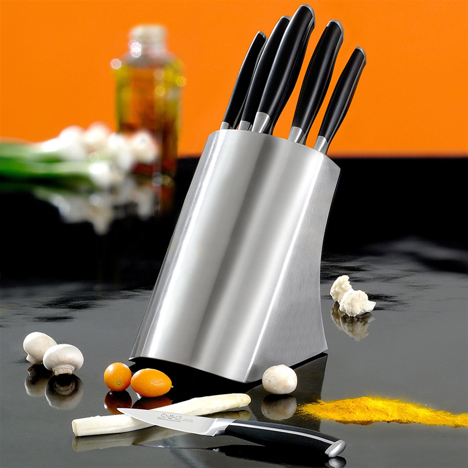 Sabatier Glasgow Inox blok + 5 adet Jupiter Bıçak Seti