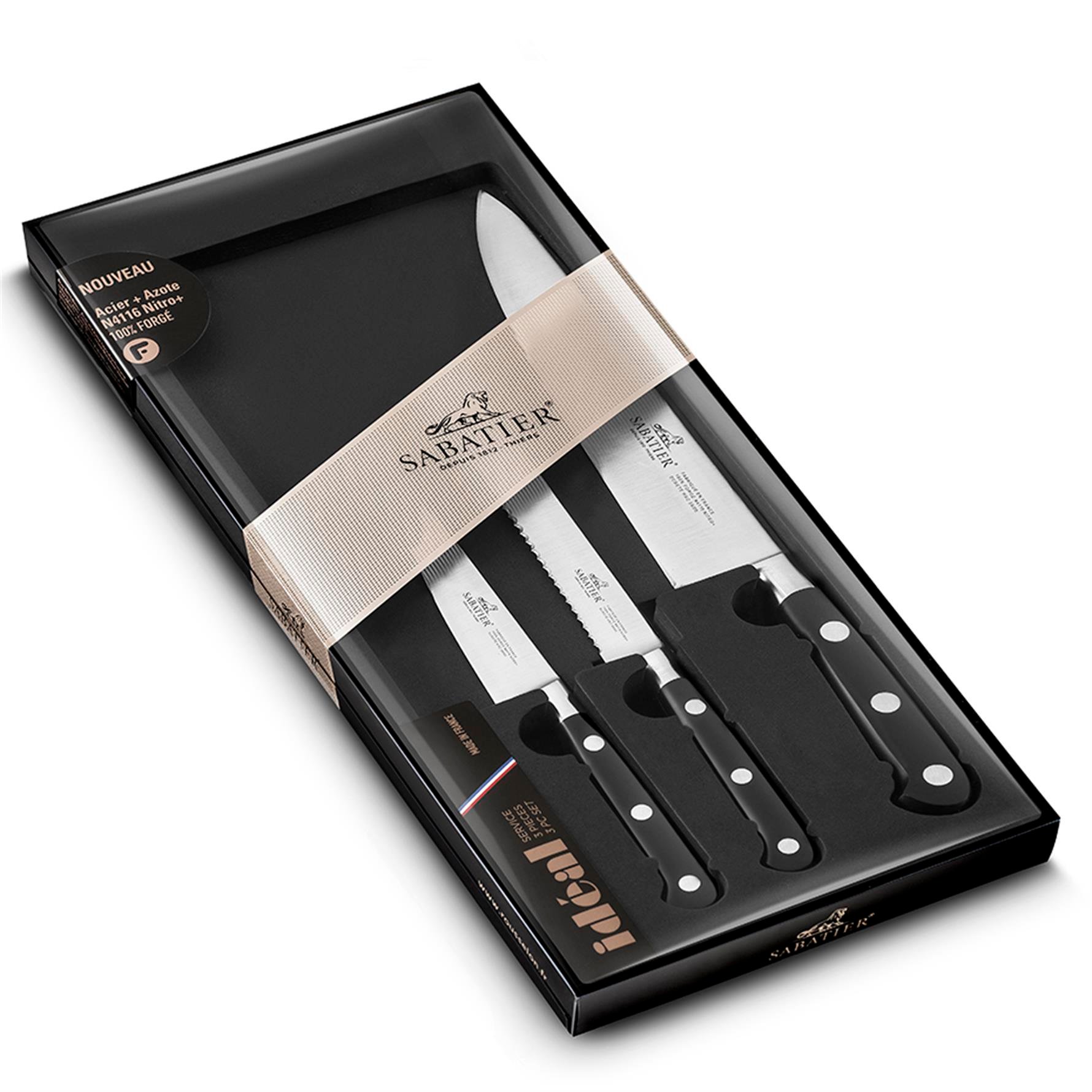 Sabatier Préparer Hediye Seti- Rivets Inox Ideal 10 cm Soyma+13 cm Çok Amaçlı+15 Cm Şef Bıçağı 