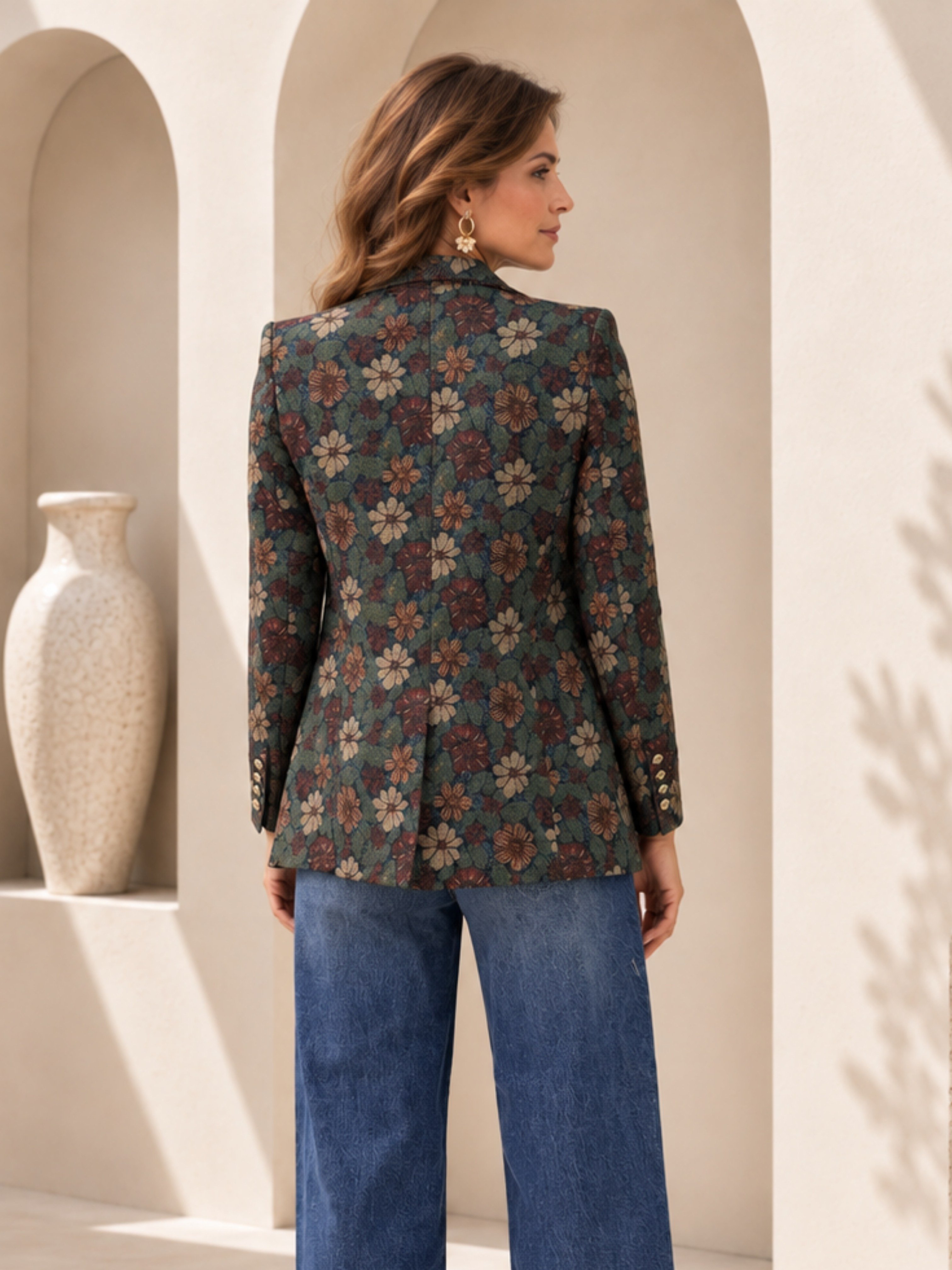 Küçük BedenDış GiyimCeket Çiçekli Blazer Ceket