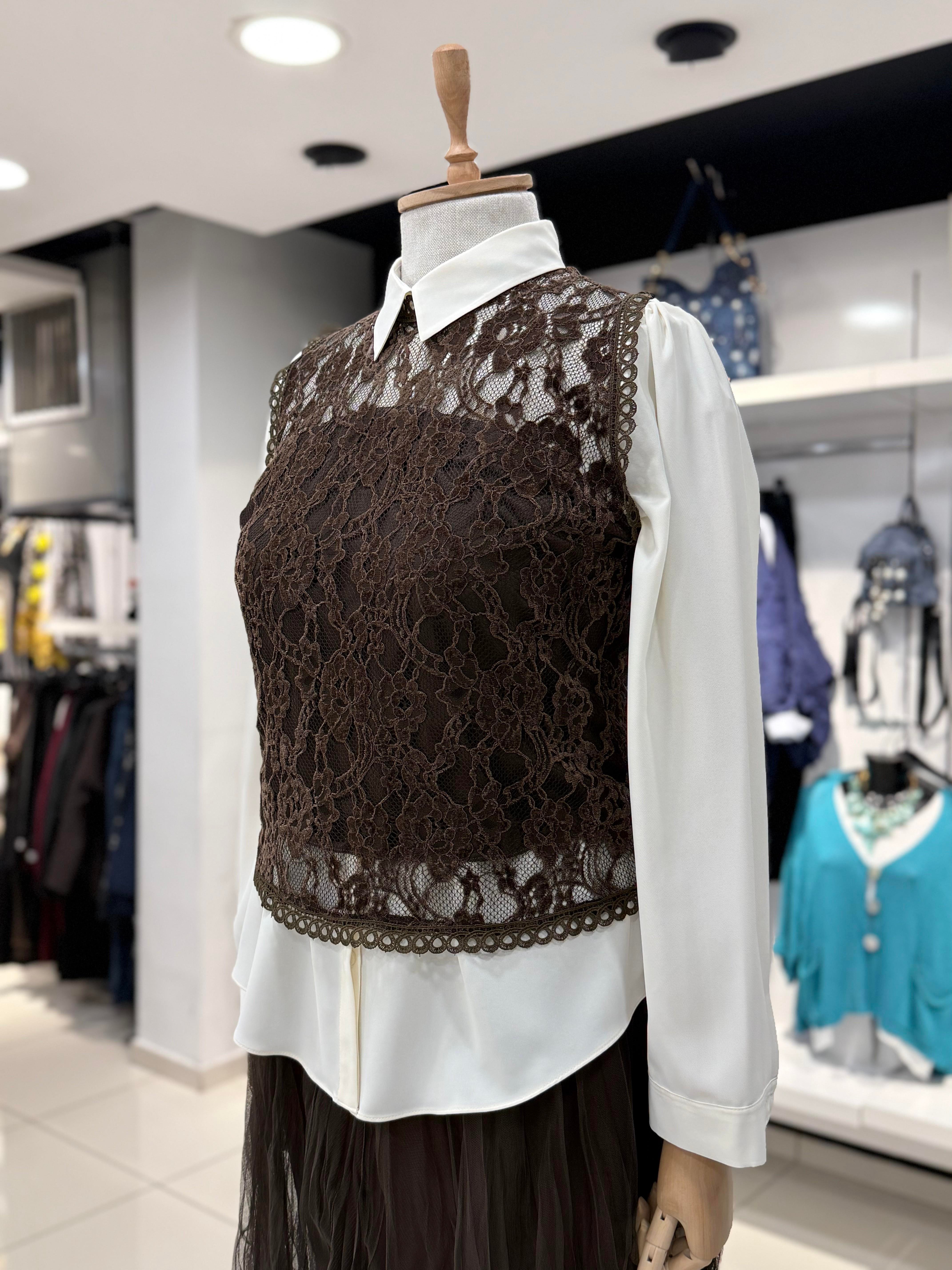 BLUZ Dantel Askılı Bluz
