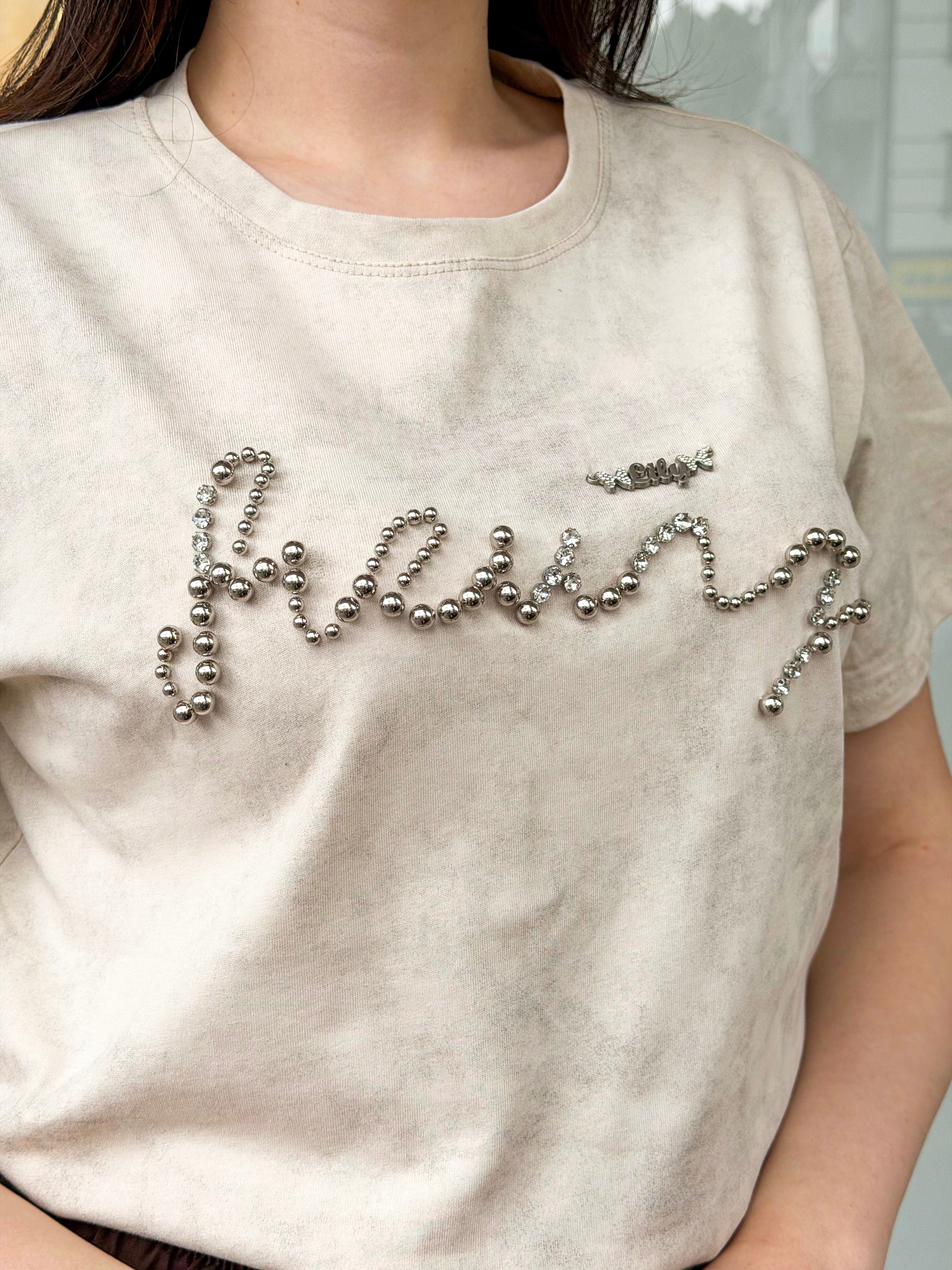 BLUZ İşlemeli Batik T-shirt