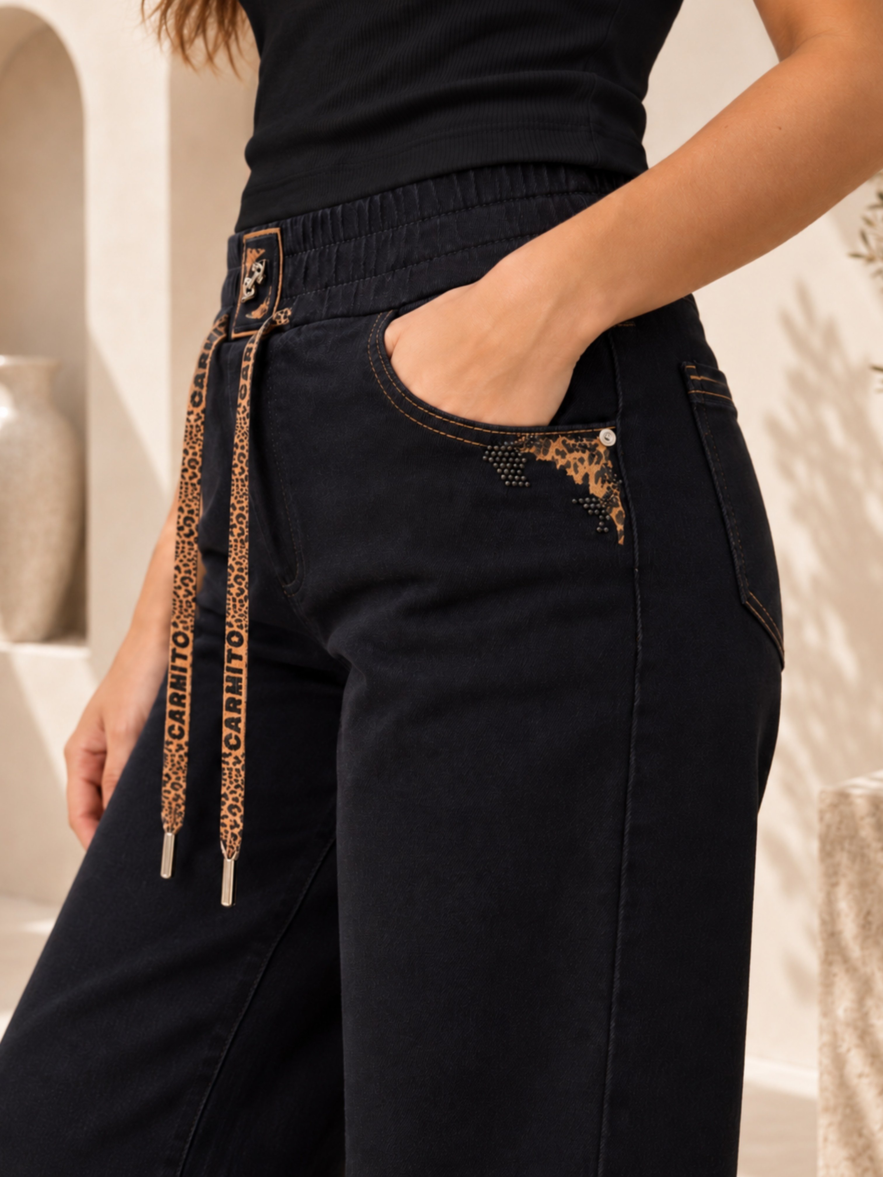 TEST Leopar Detay Pantolon