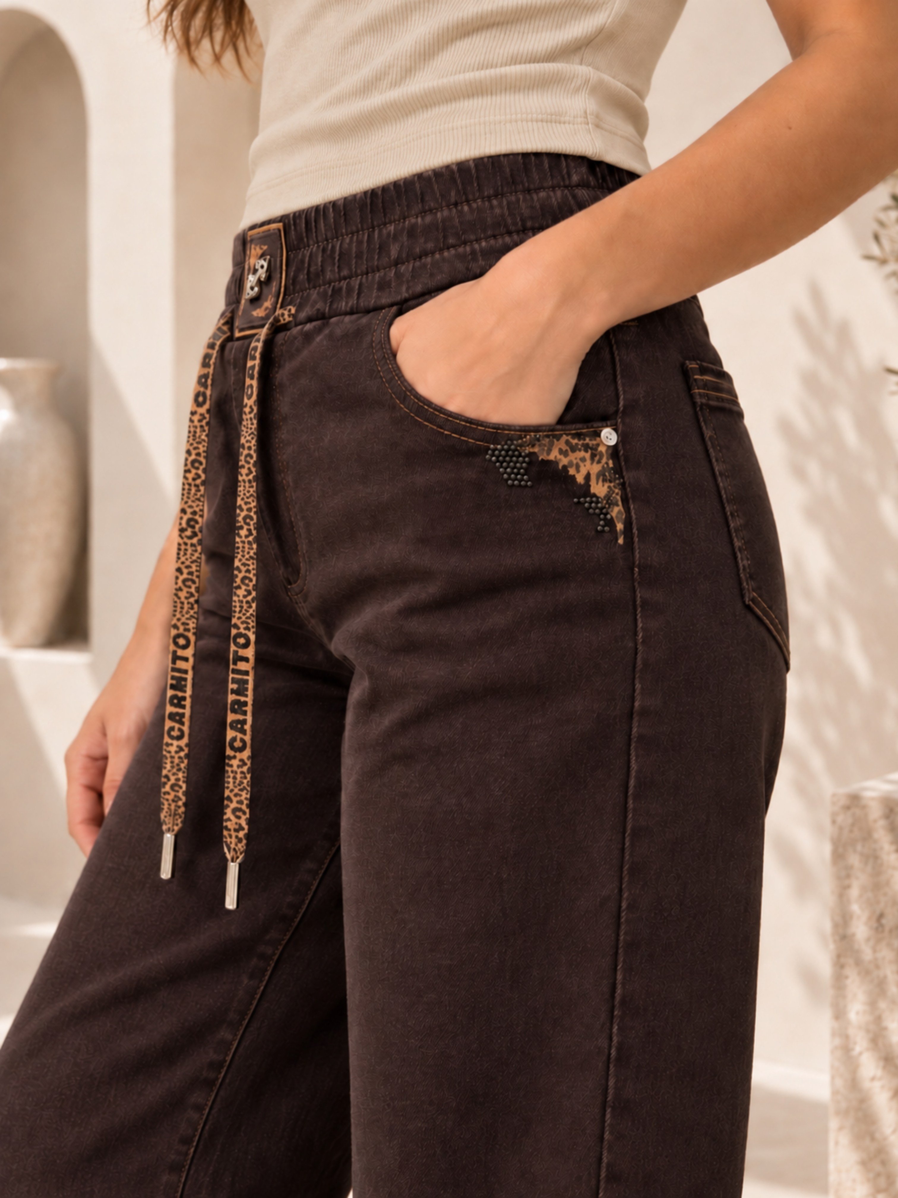 TEST Leopar Detay Pantolon
