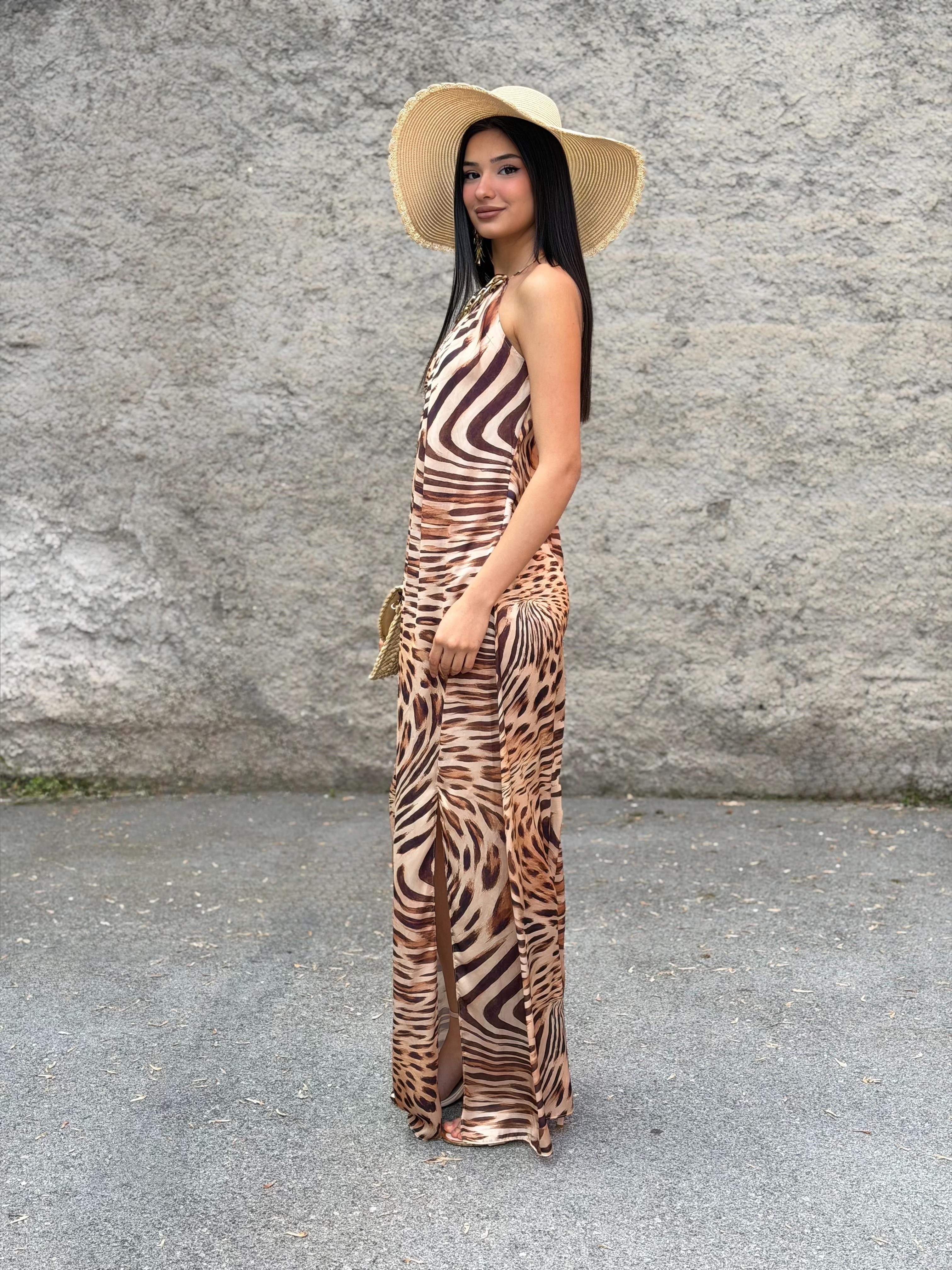 ELBİSE Leopar Saten Elbise
