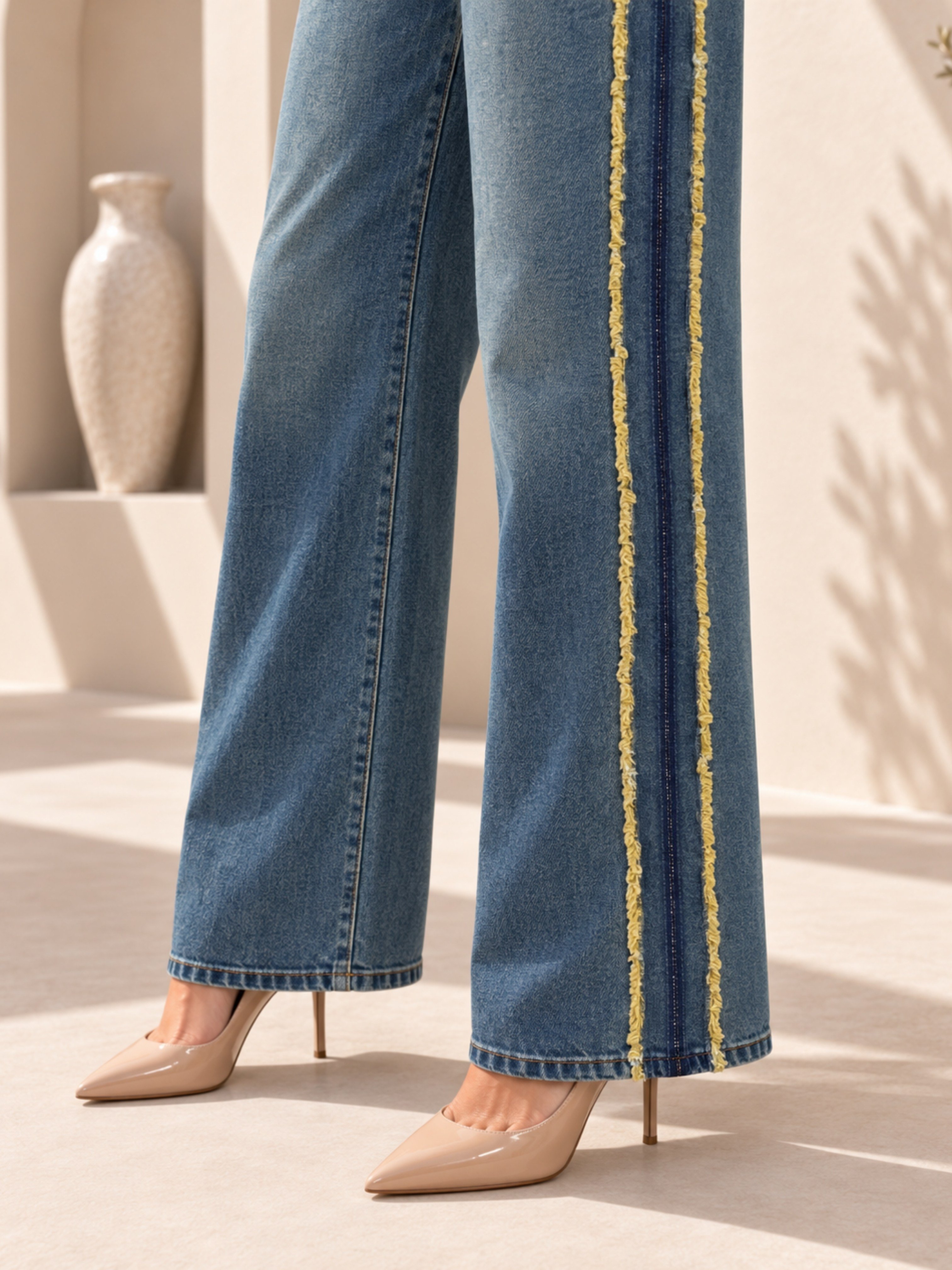 TEST Püskül Kenar Kot Pantolon