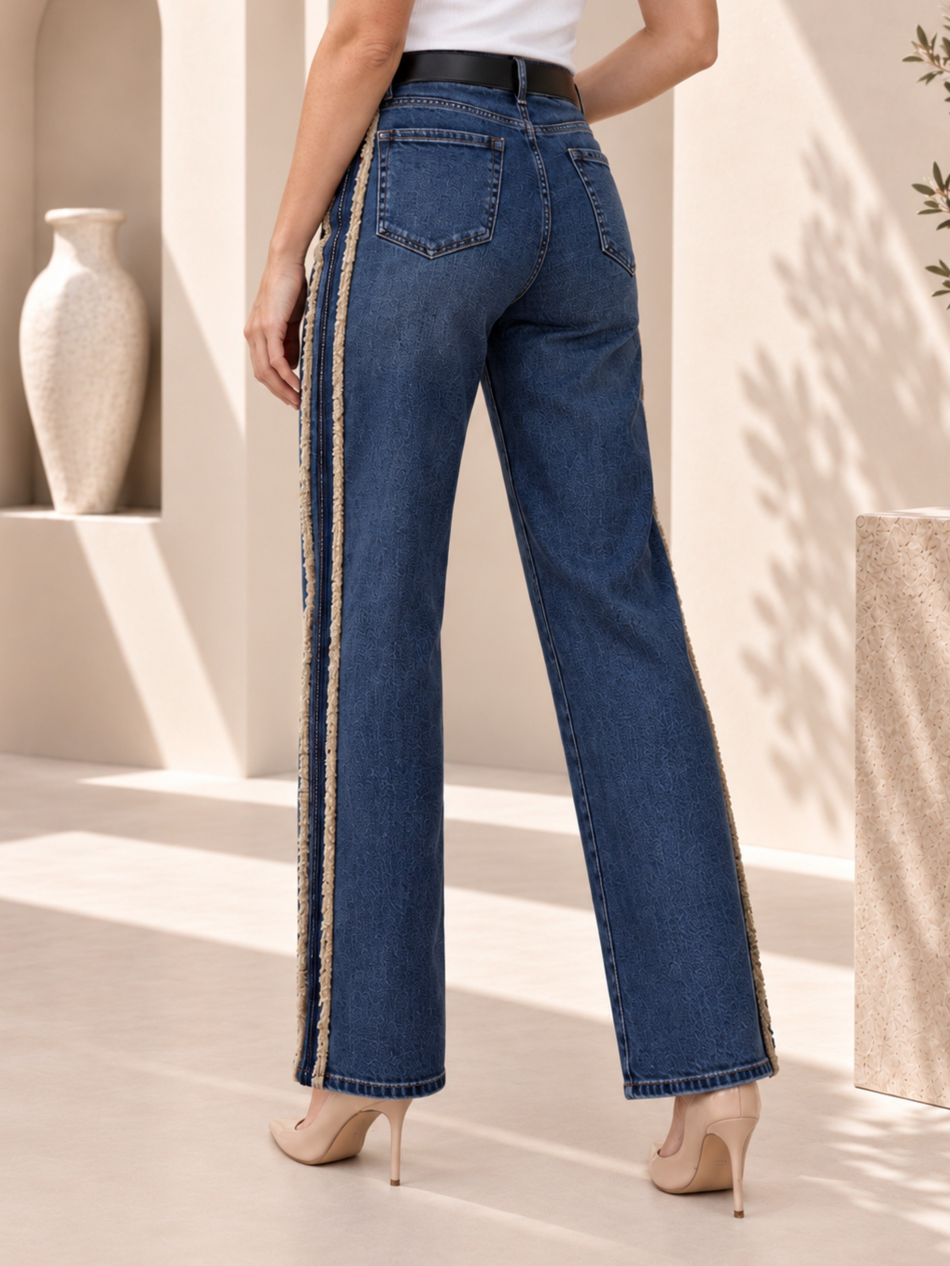 TEST Püskül Kenar Kot Pantolon