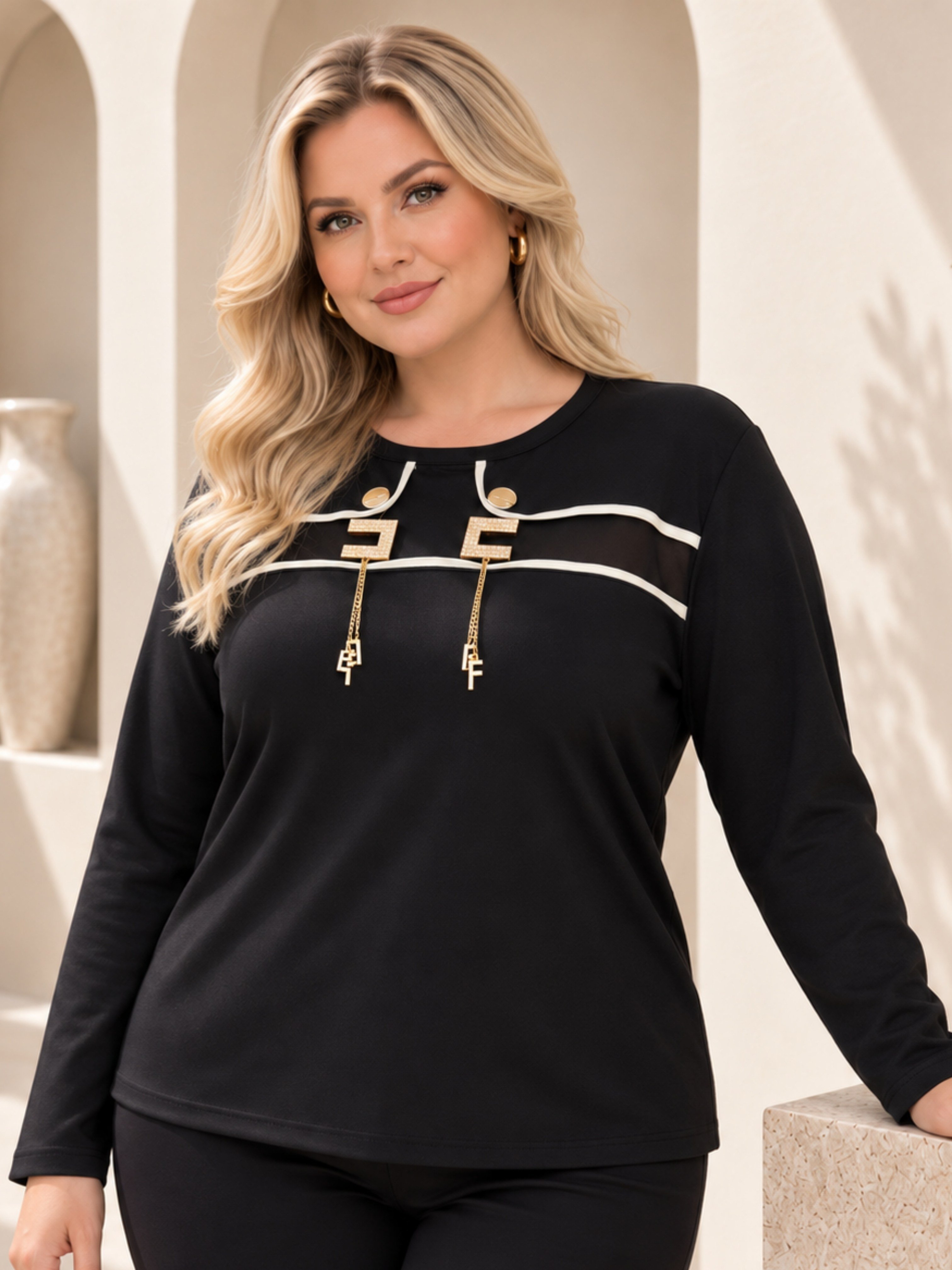 Büyük BedenÜst GiyimSweatshirt Zincirli Sweatshirt