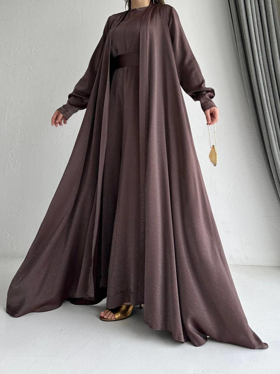 Acı Kahve Arya Tulum Abaya Takım 