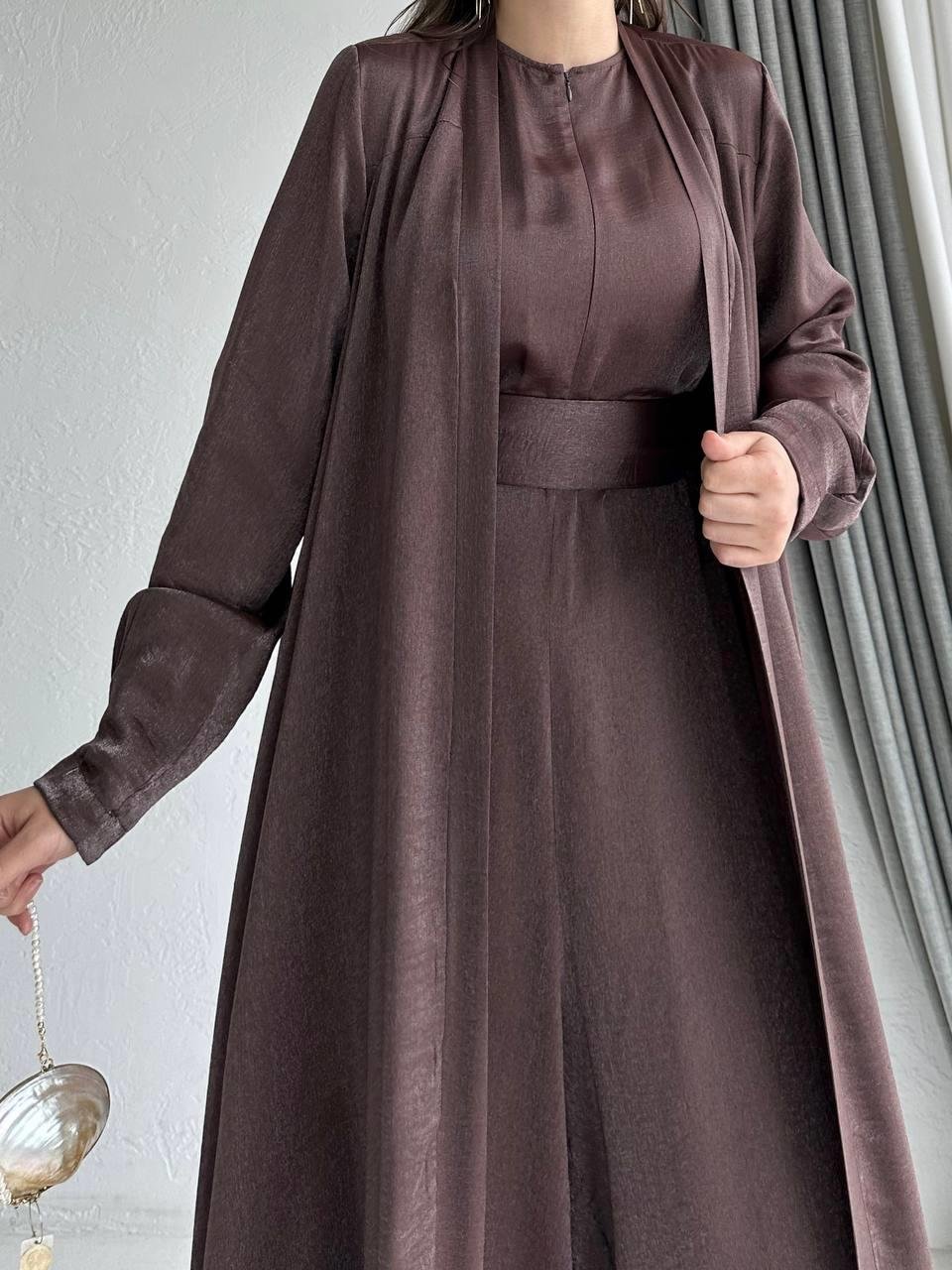 Acı Kahve Arya Tulum Abaya Takım 