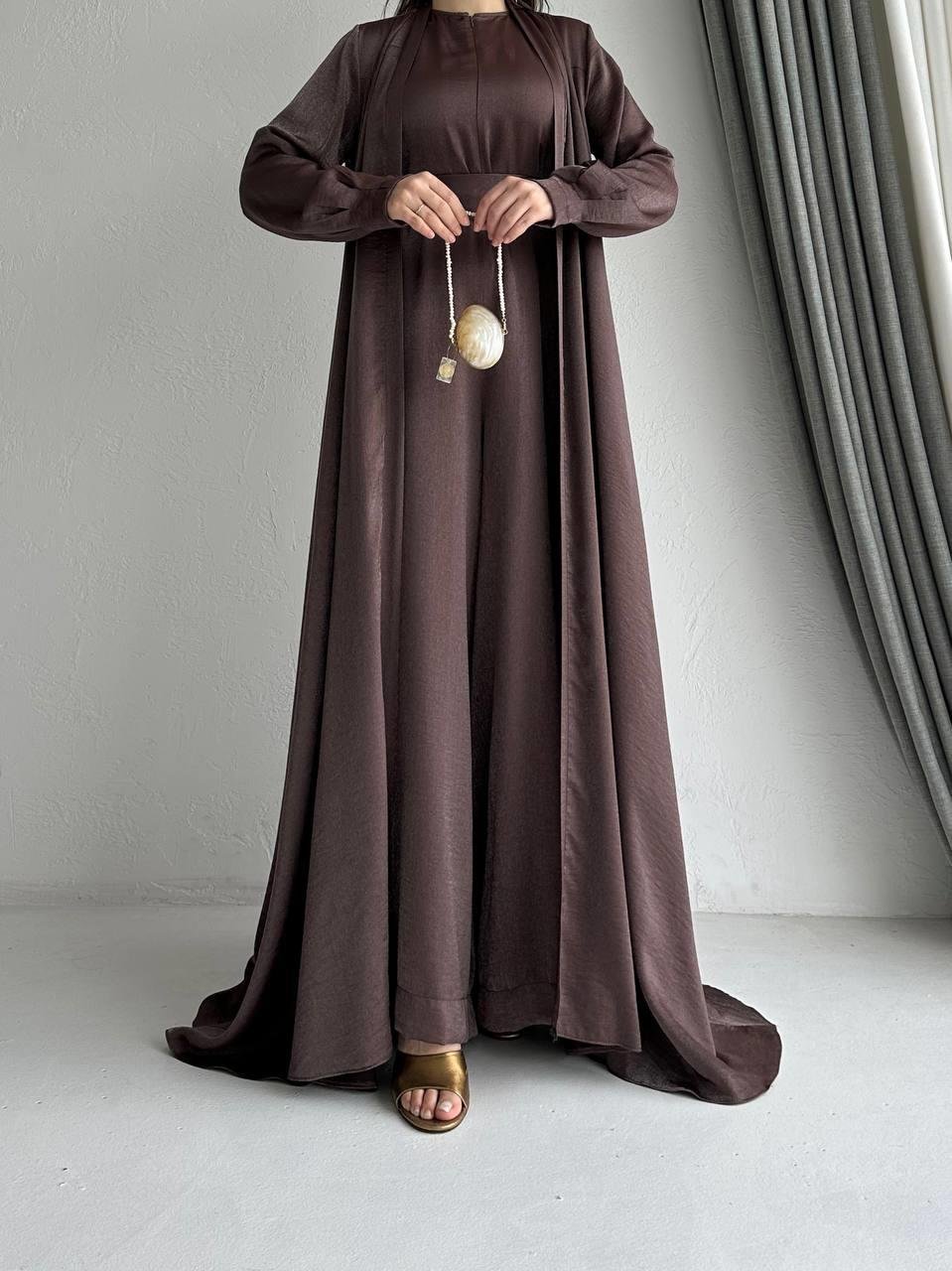Acı Kahve Arya Tulum Abaya Takım 