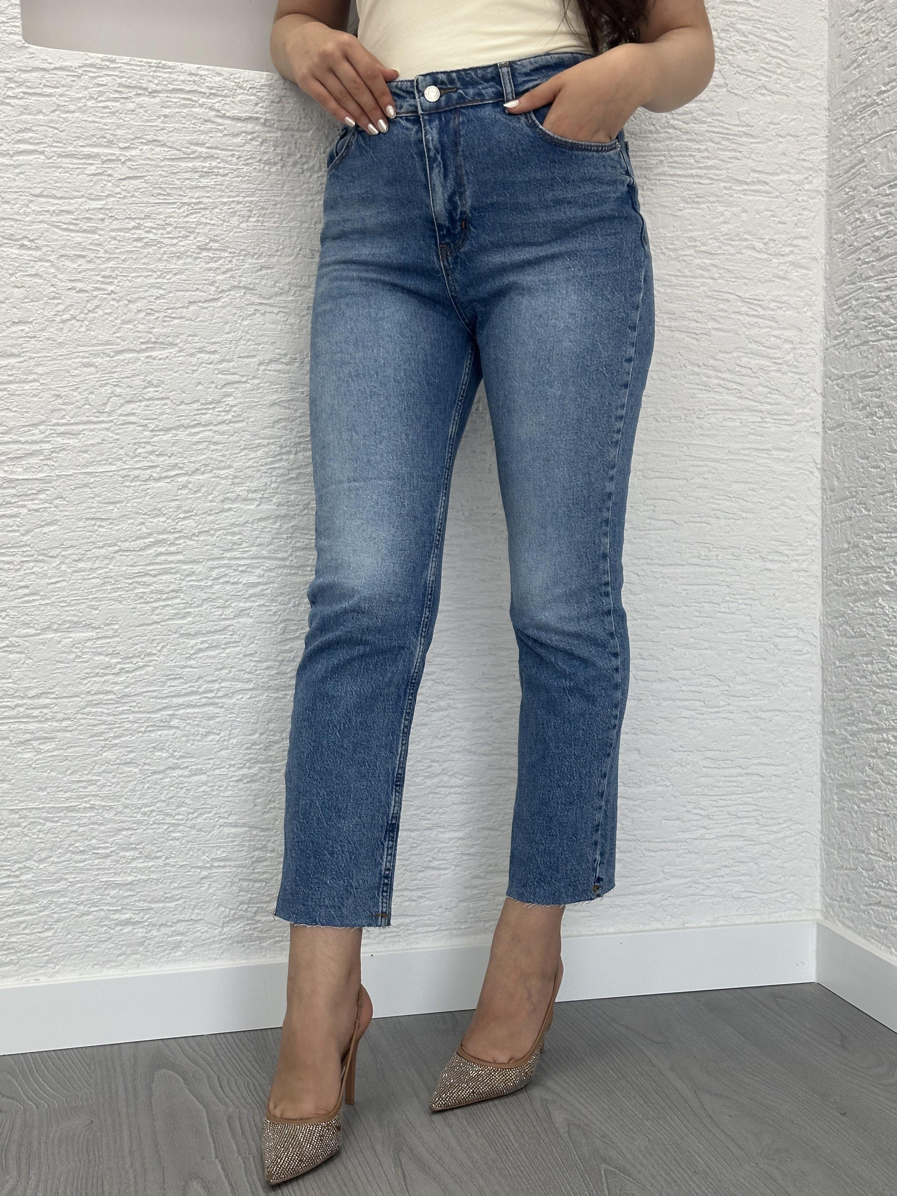 Açık Mavi Boy Fit Kesim Jean Pantolon