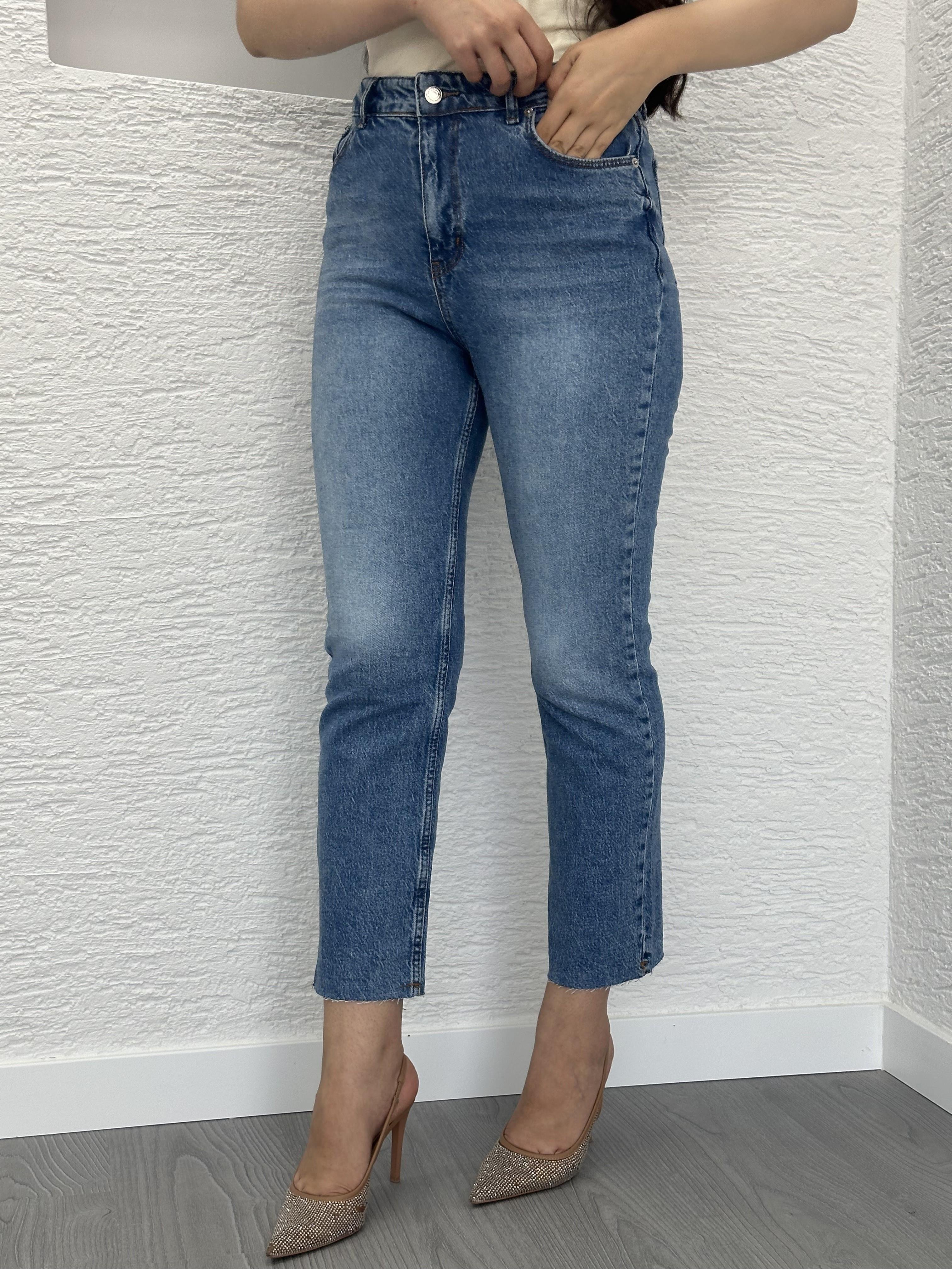 Açık Mavi Boy Fit Kesim Jean Pantolon