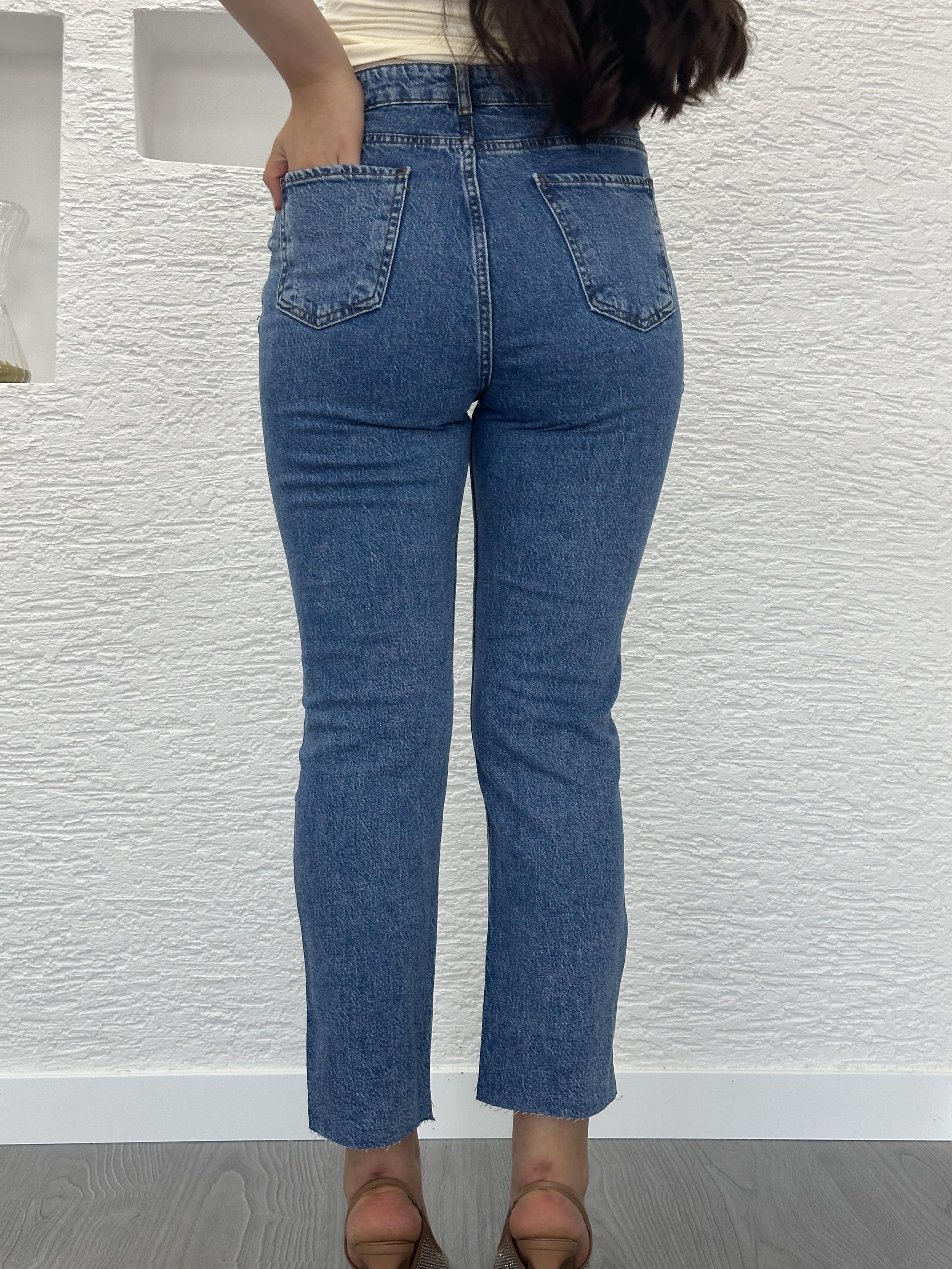 Açık Mavi Boy Fit Kesim Jean Pantolon