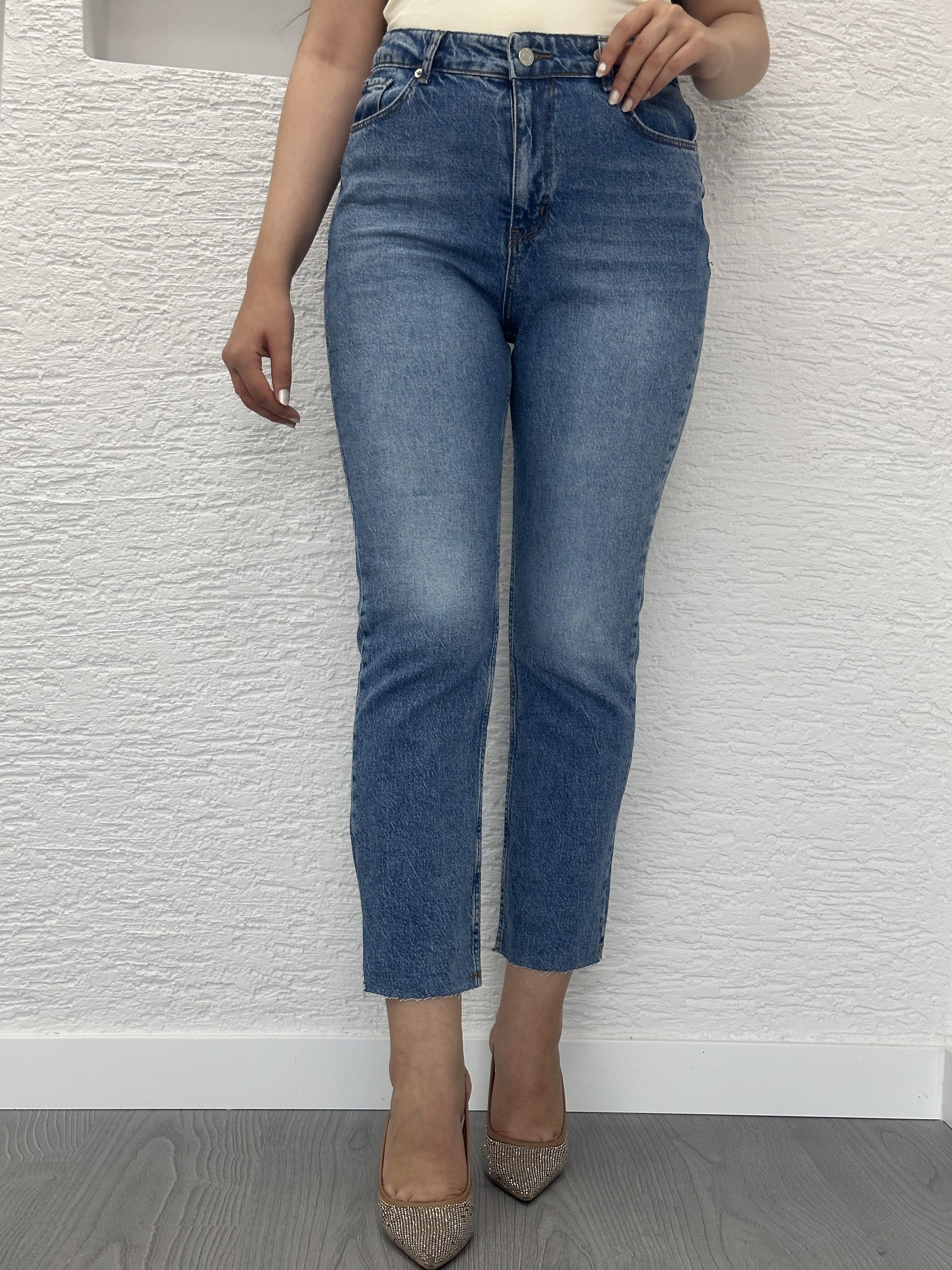 Açık Mavi Boy Fit Kesim Jean Pantolon
