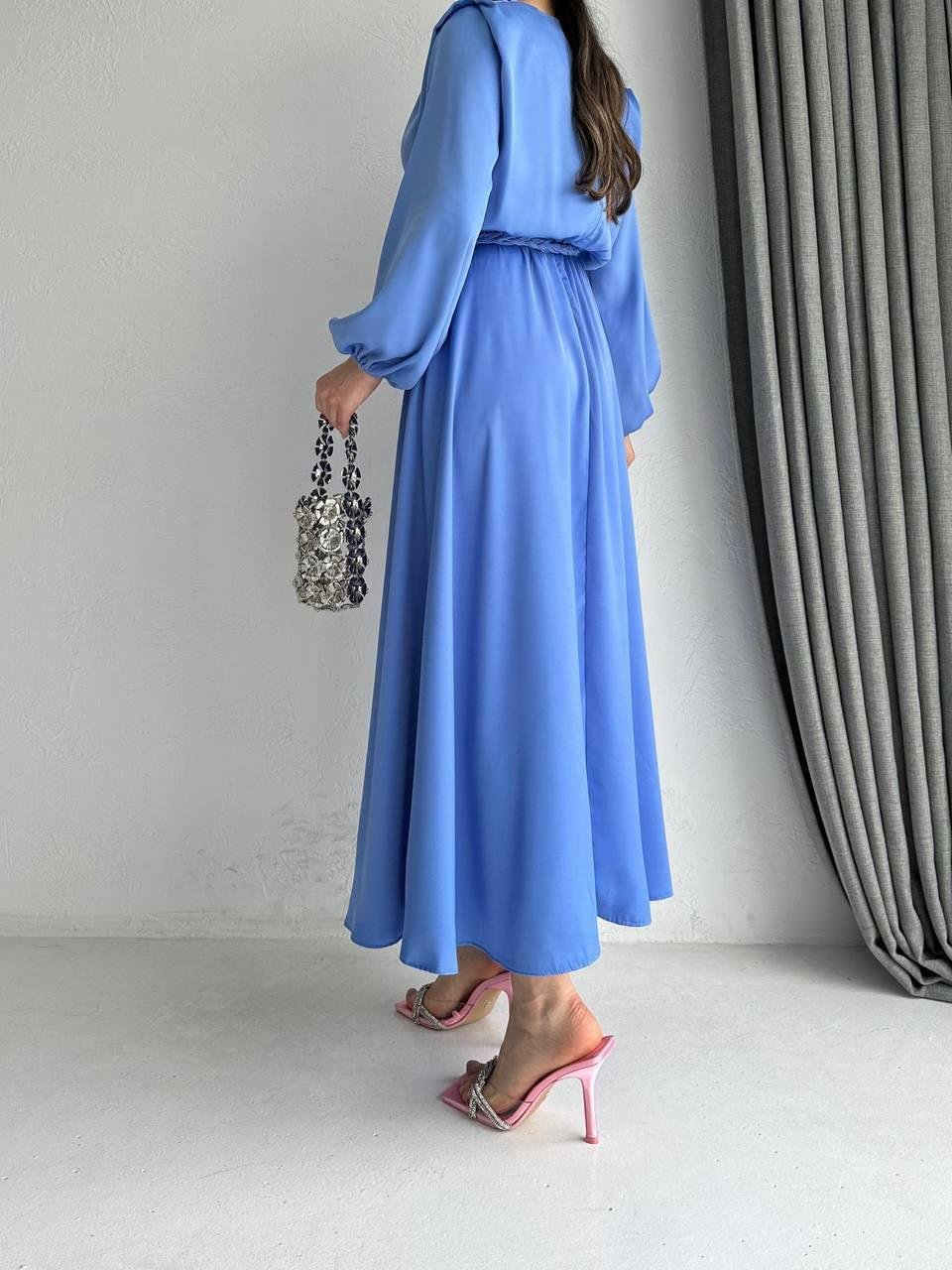Açık Mavi Henna Elbise 
