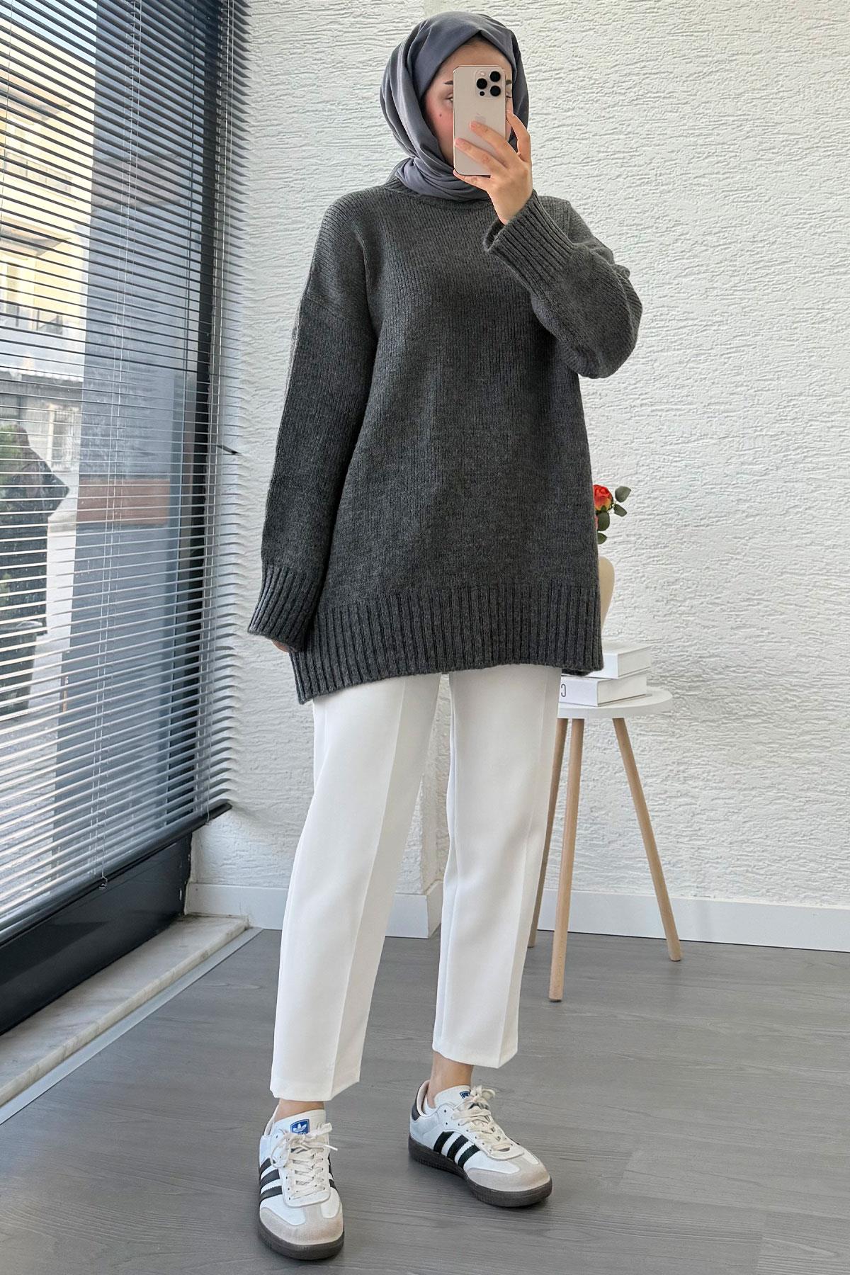 Basic Oversize Triko Kazak – Antrasit