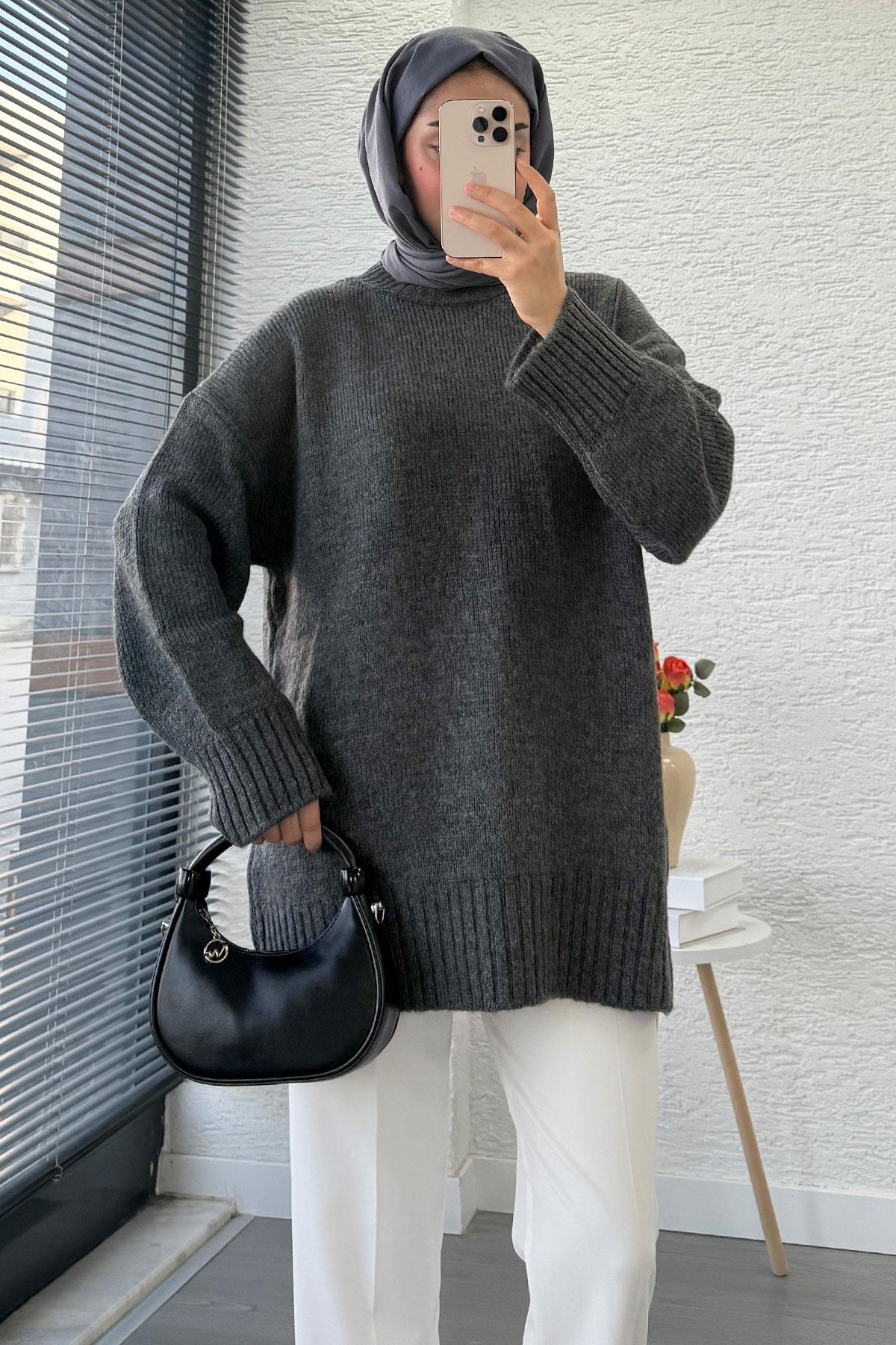 Basic Oversize Triko Kazak – Antrasit