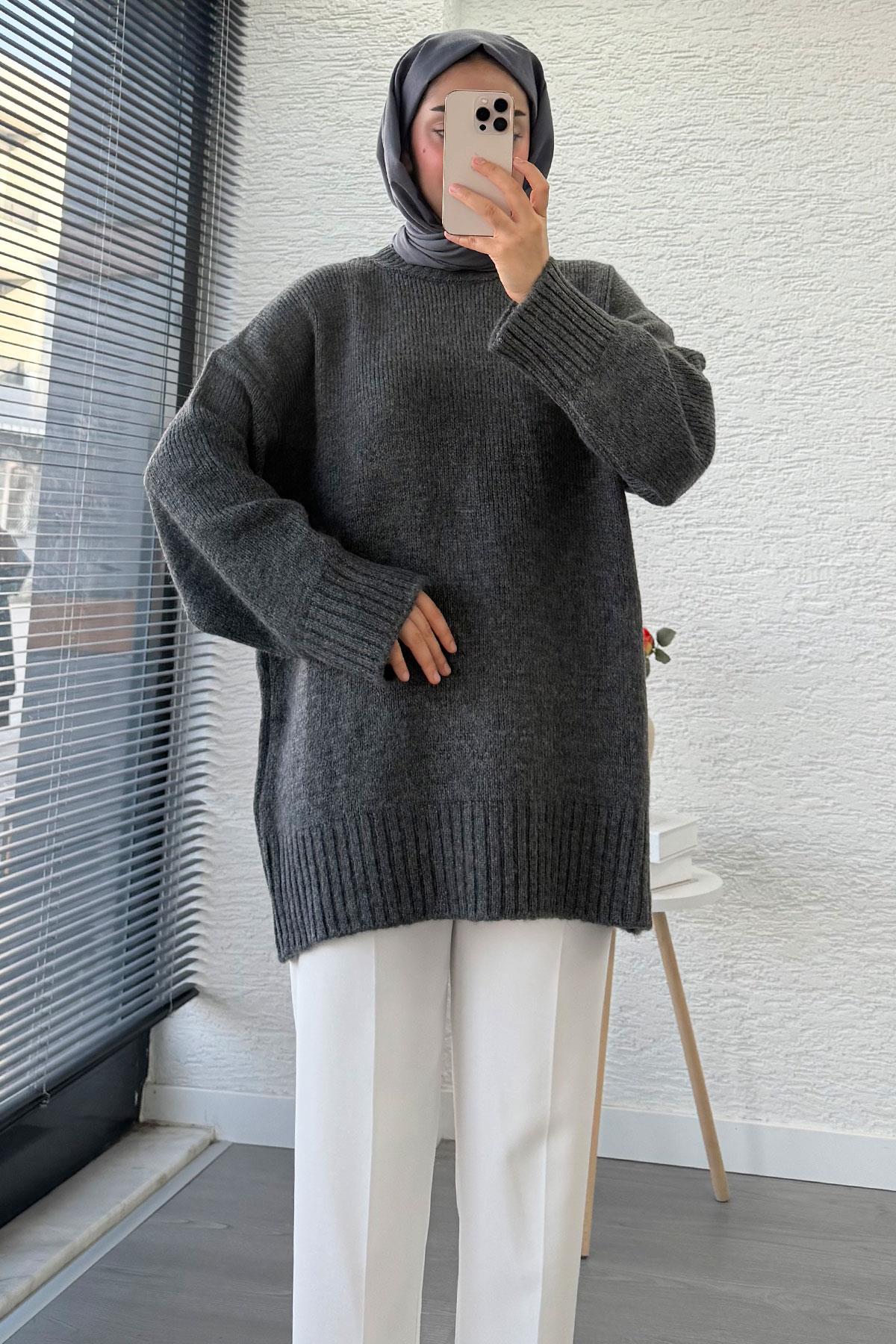 Basic Oversize Triko Kazak – Antrasit