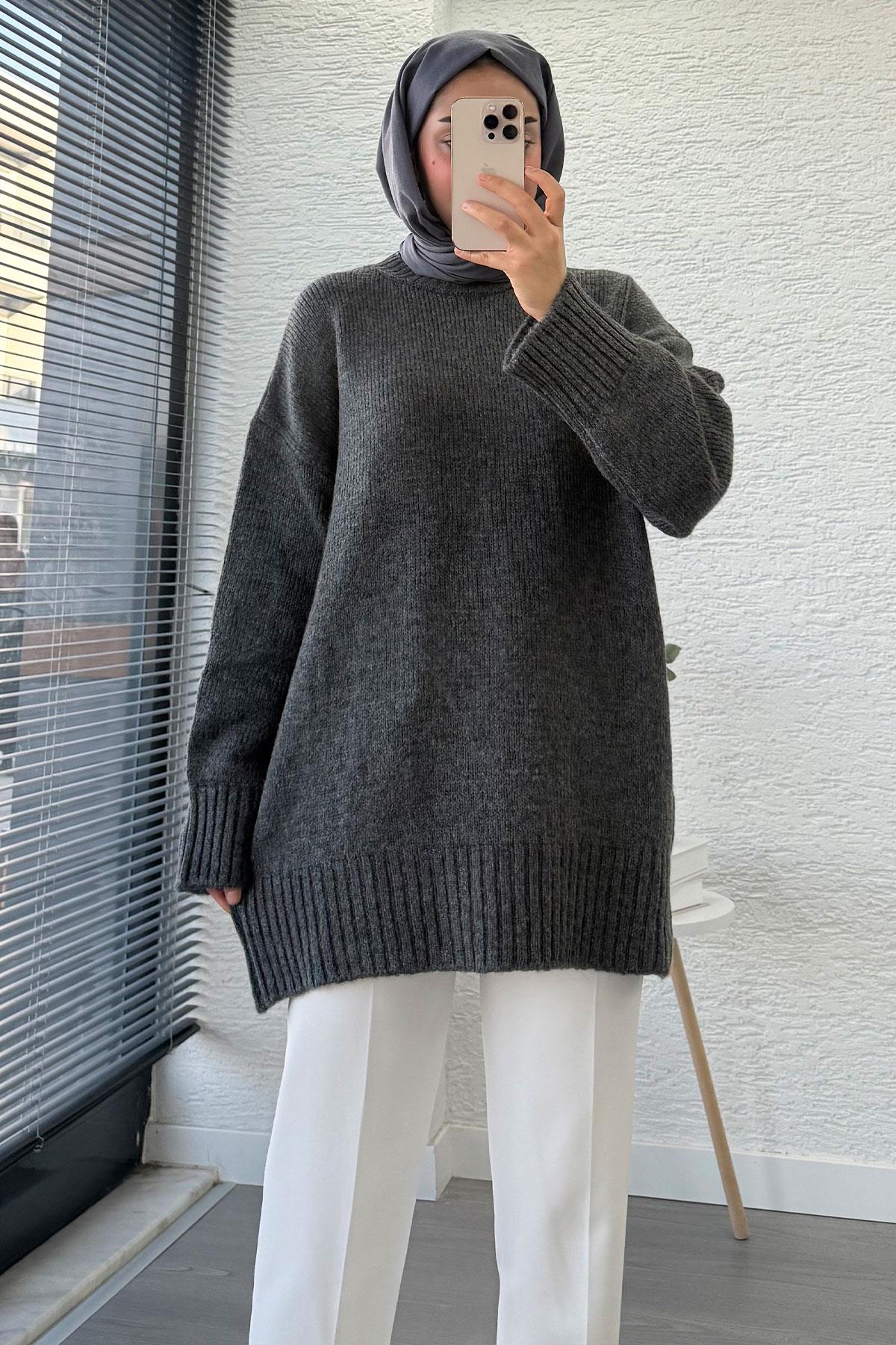 Basic Oversize Triko Kazak – Antrasit
