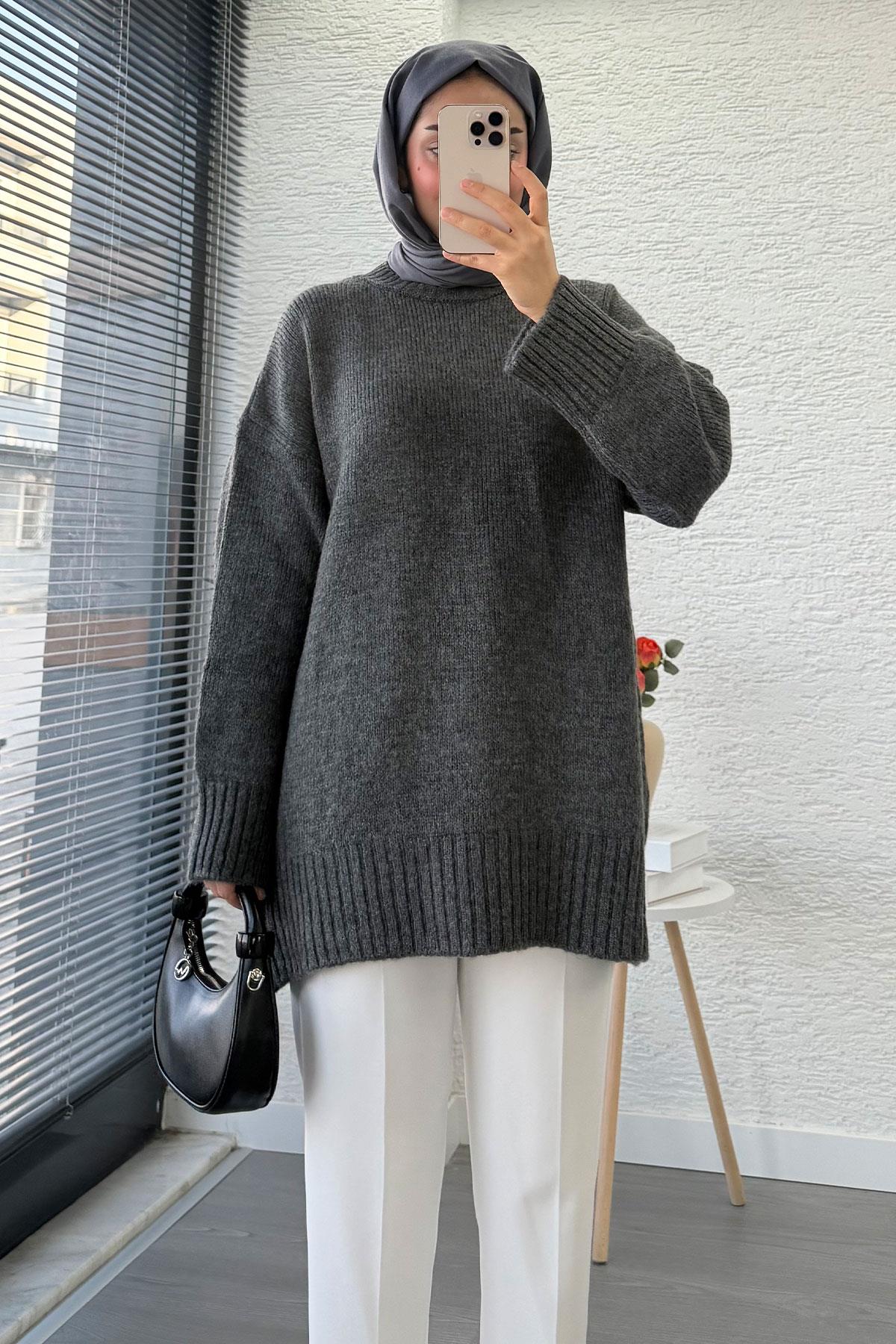 Basic Oversize Triko Kazak – Antrasit