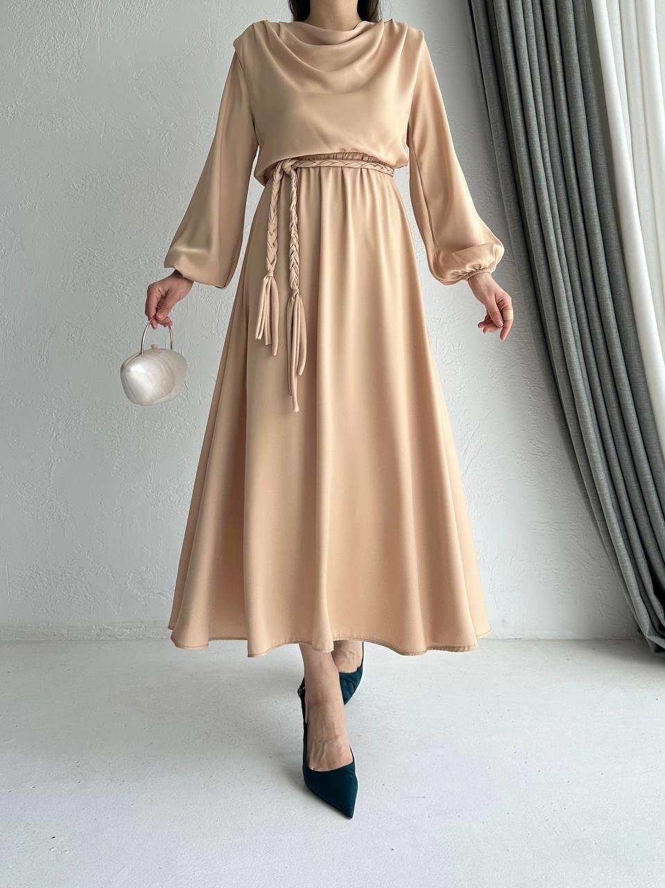Bej Henna Elbise 