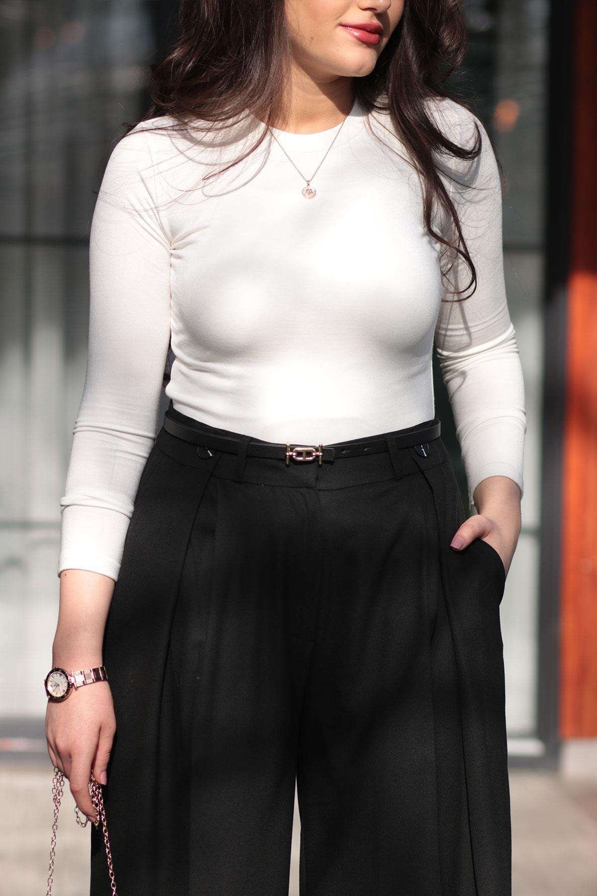 Beyaz Basic Bluz Badi