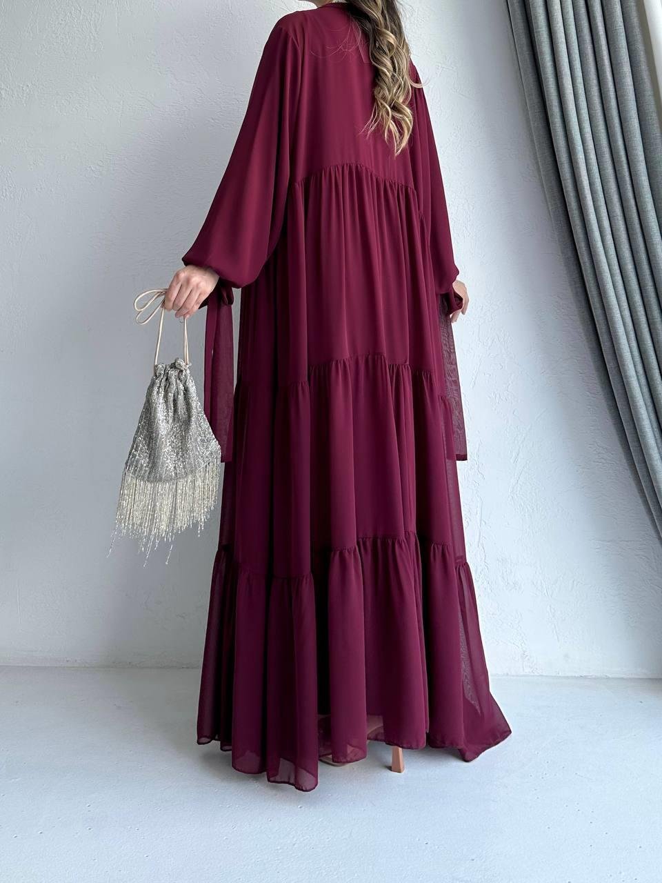 Bordo Hena Abaya Takım 