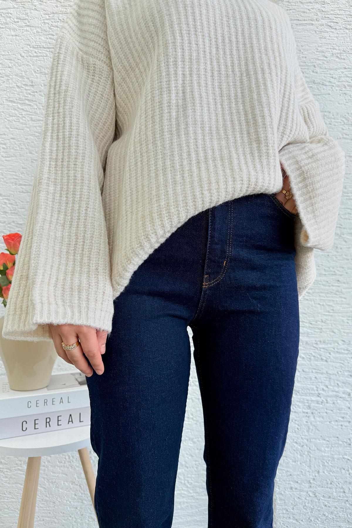 Boy Fit Kesim Jean Pantolon - Koyu Mavi 