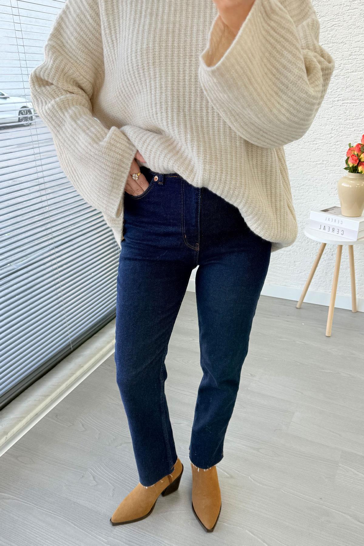 Boy Fit Kesim Jean Pantolon - Koyu Mavi 