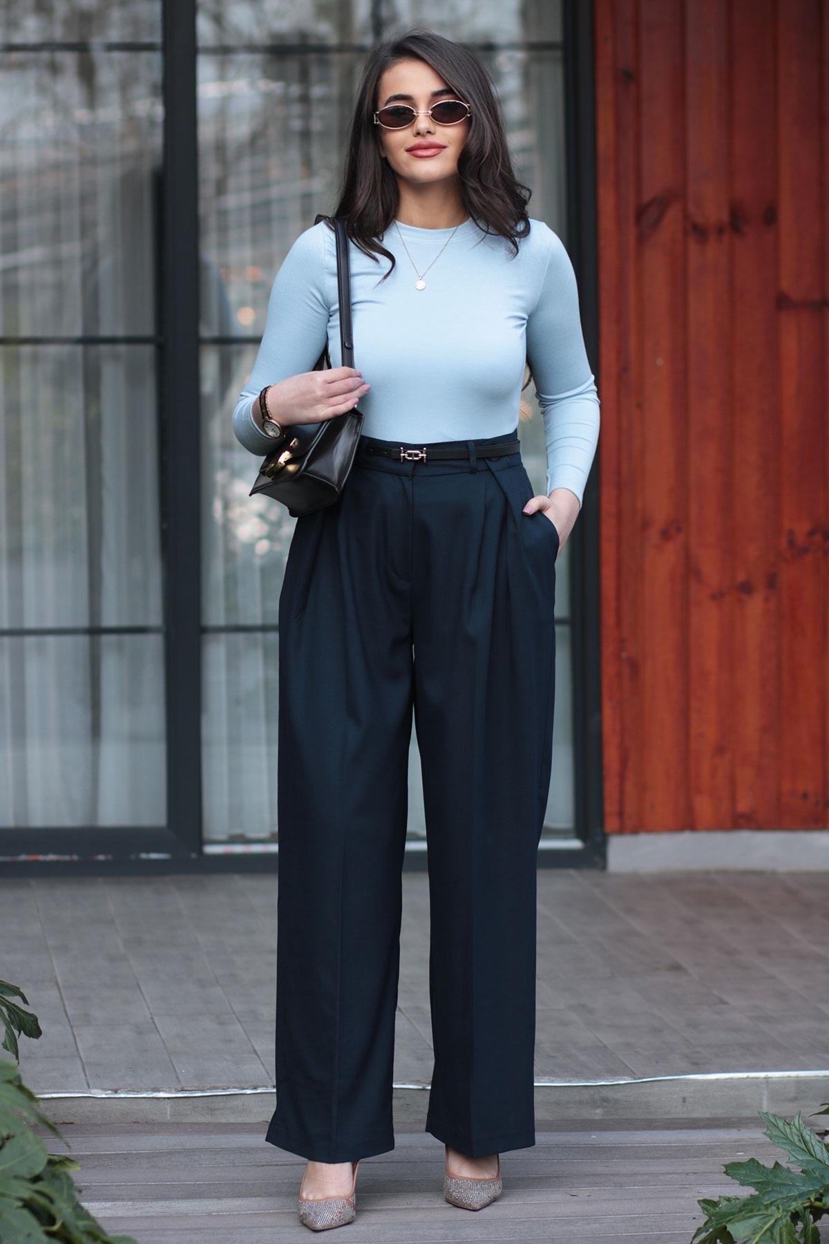 Buz Mavi Basic Bluz Badi