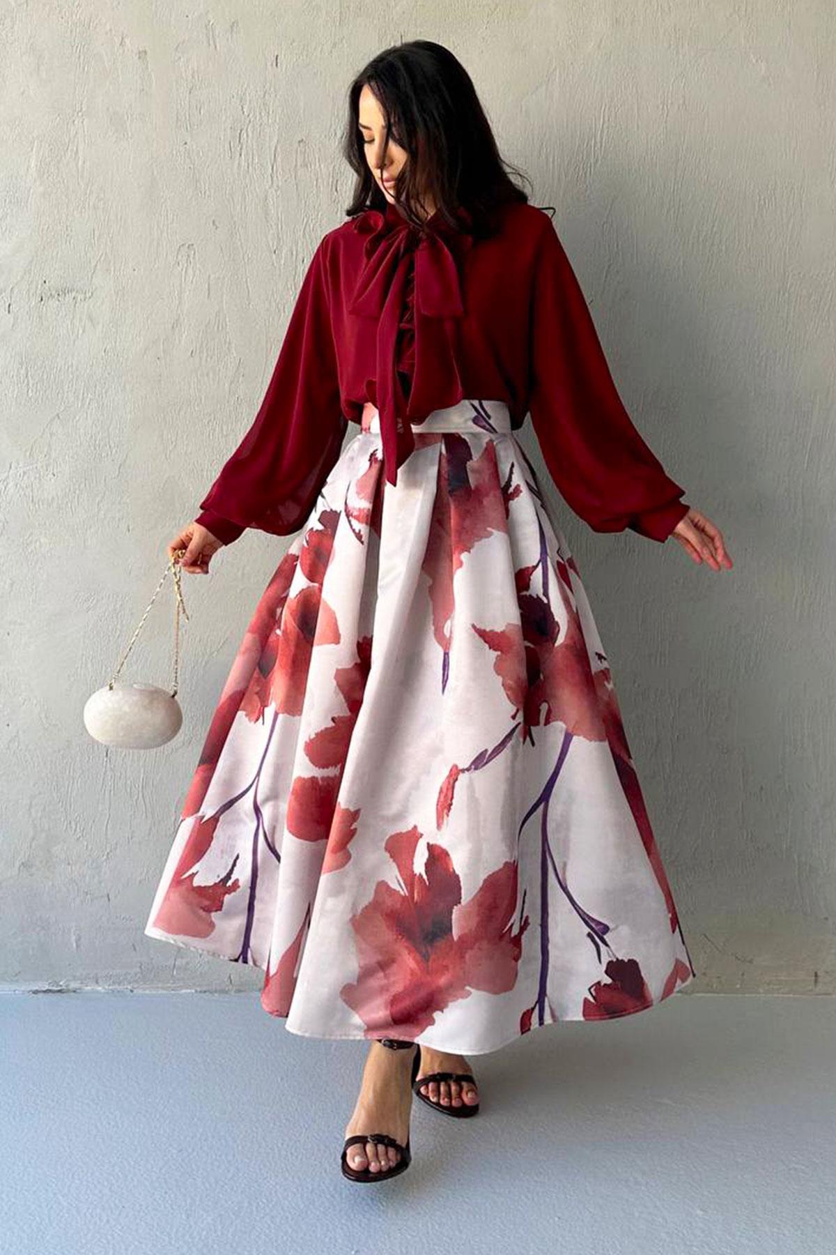 Flutra Etekli Takım- Bordo