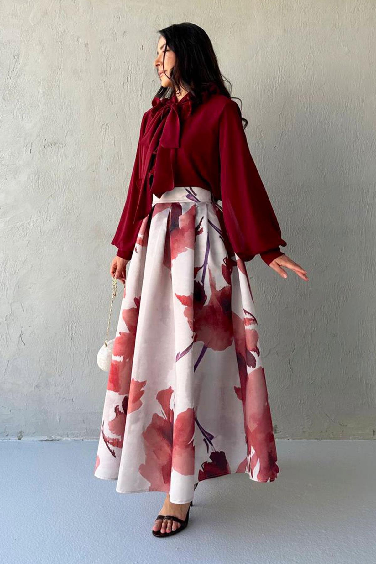 Flutra Etekli Takım- Bordo