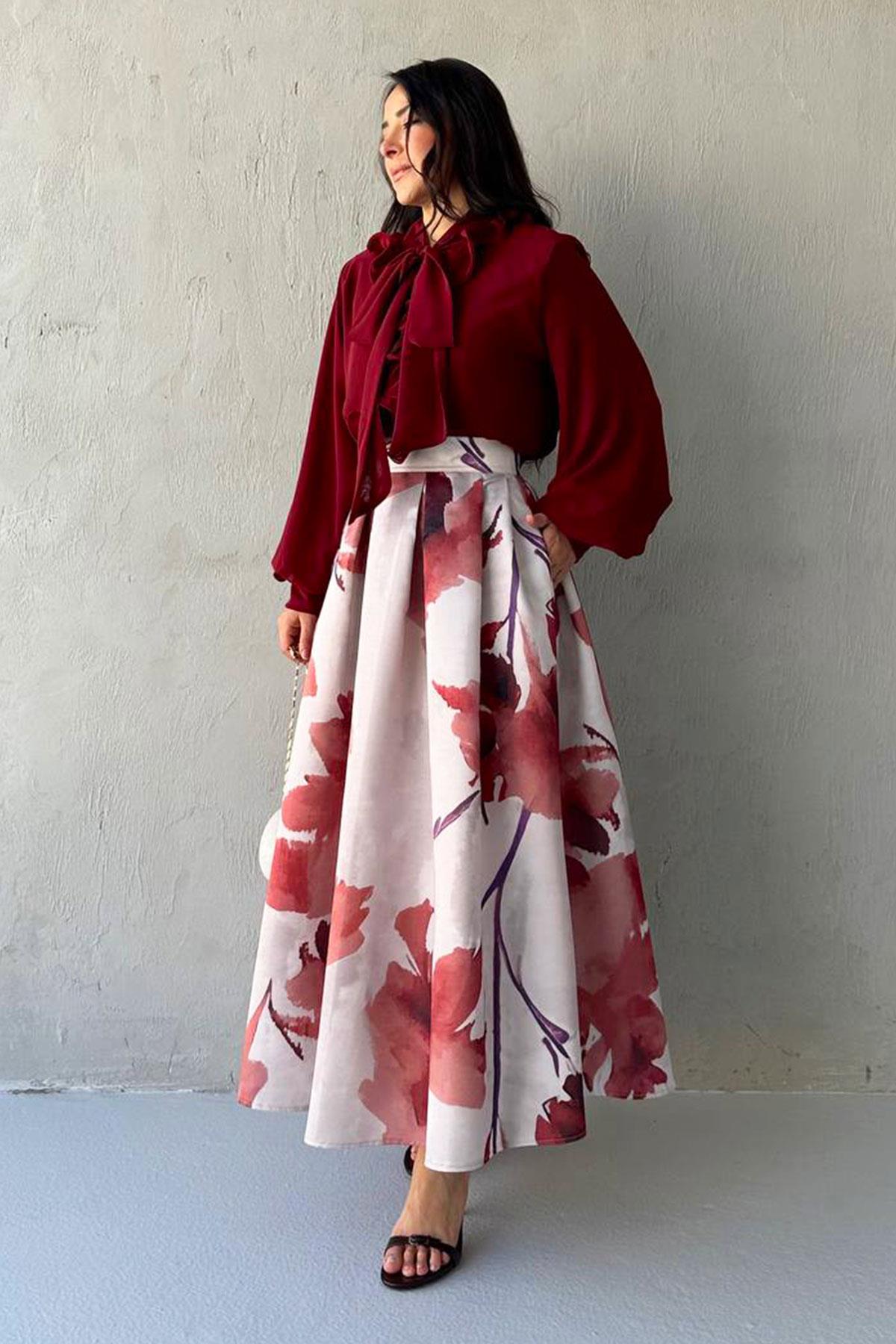 Flutra Etekli Takım- Bordo