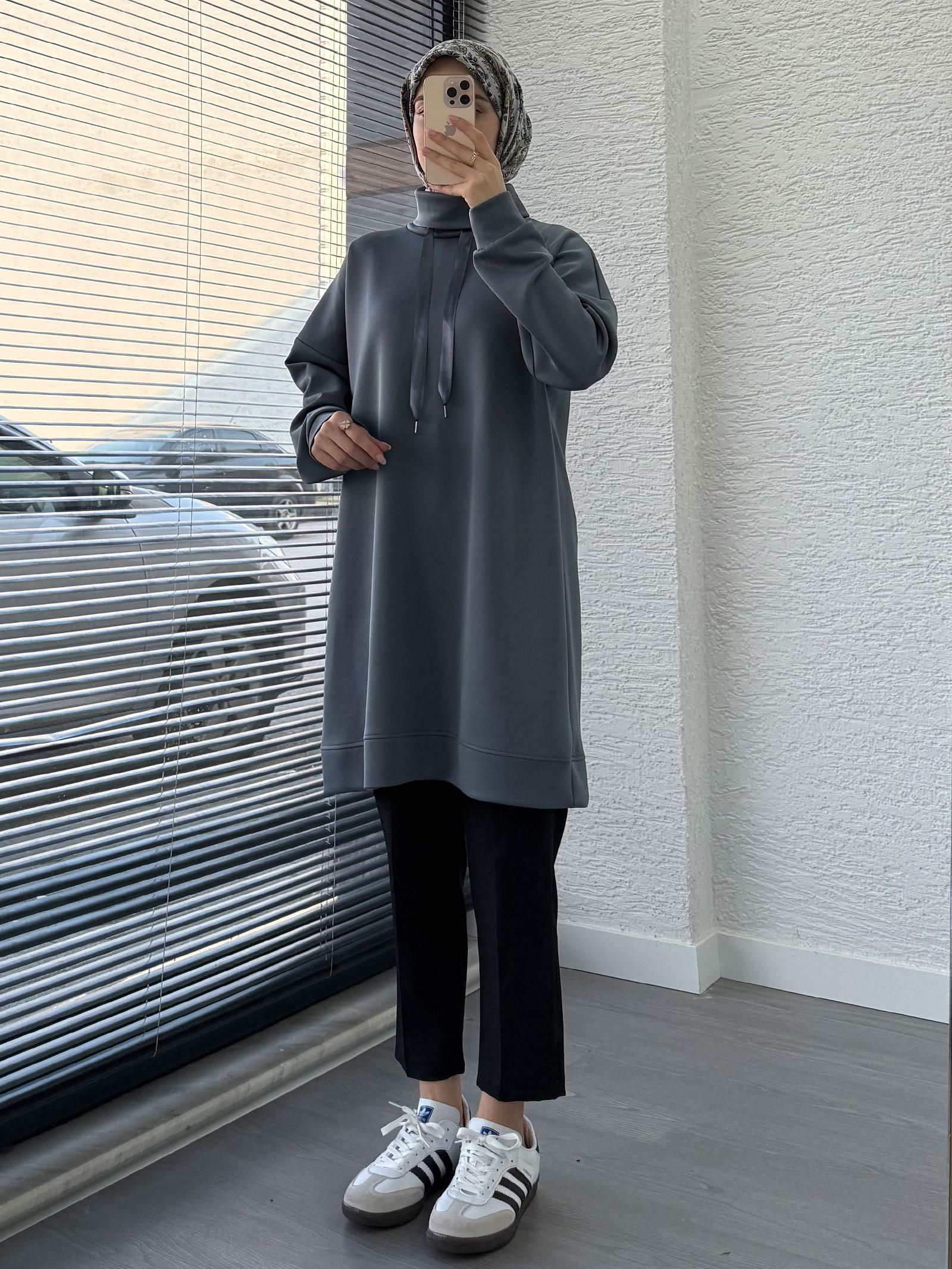 Füme Scuba Kumaş Tunik