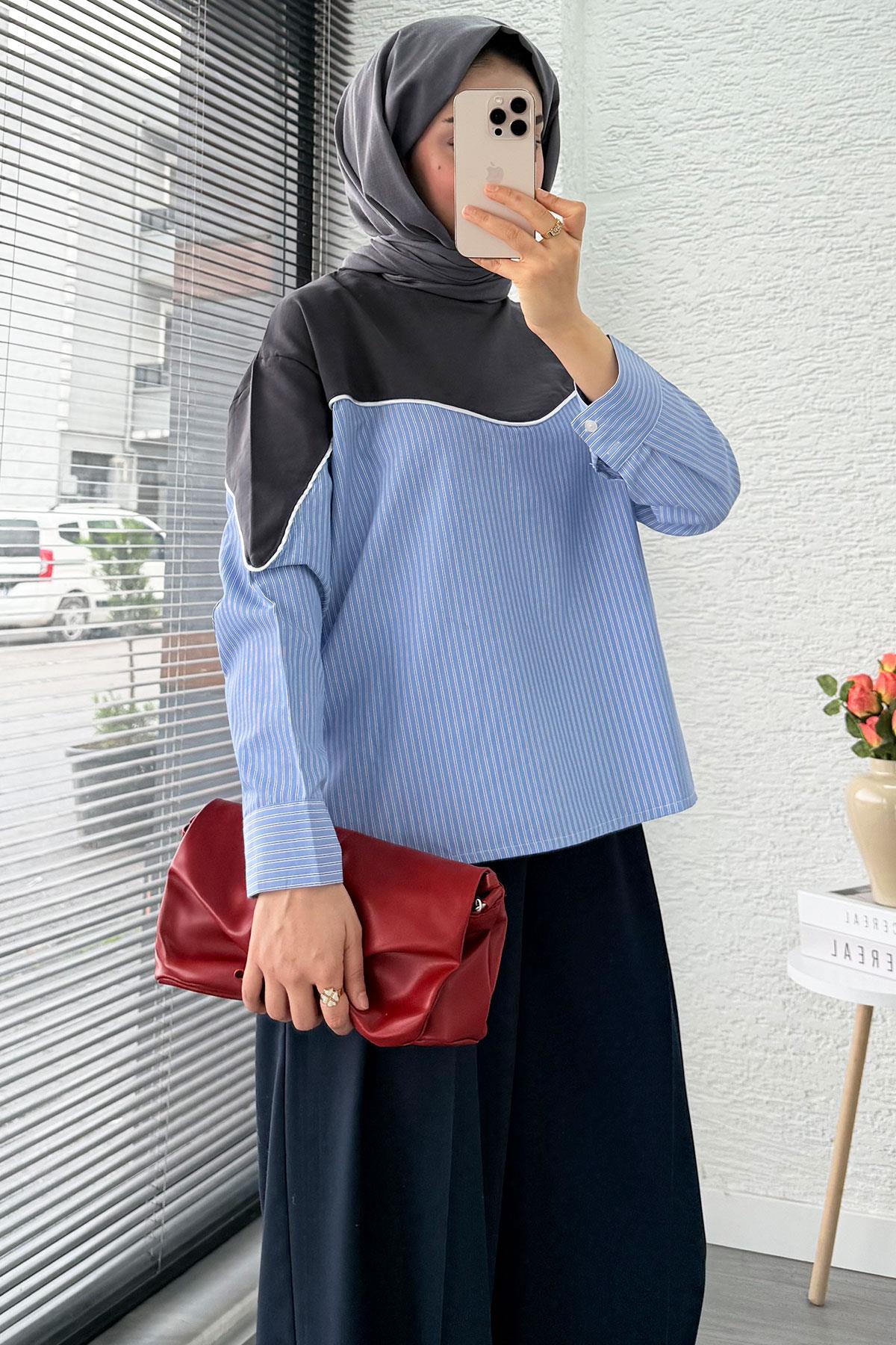 Gömlek Detaylı Kadın Sweat - Antrasit