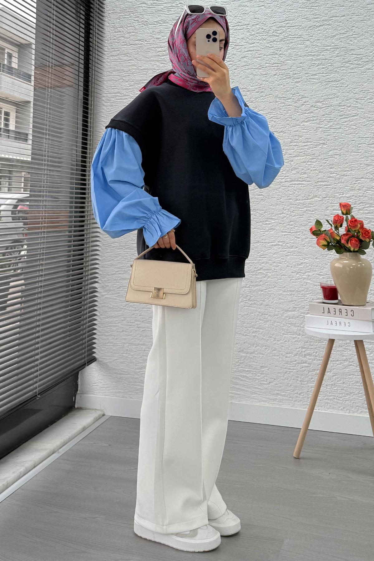 Gömlek Kol Oversize Kadın Sweat – Antrasit