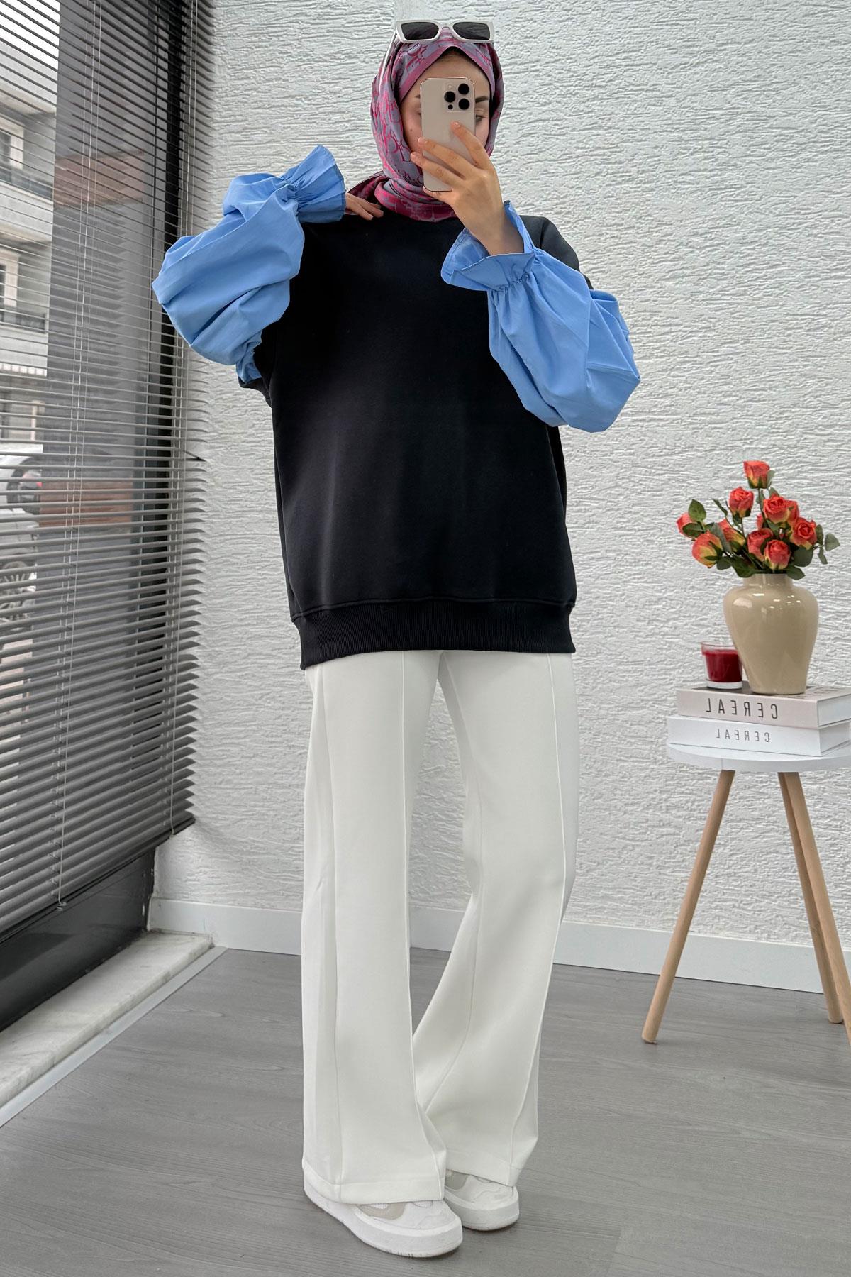 Gömlek Kol Oversize Kadın Sweat – Antrasit